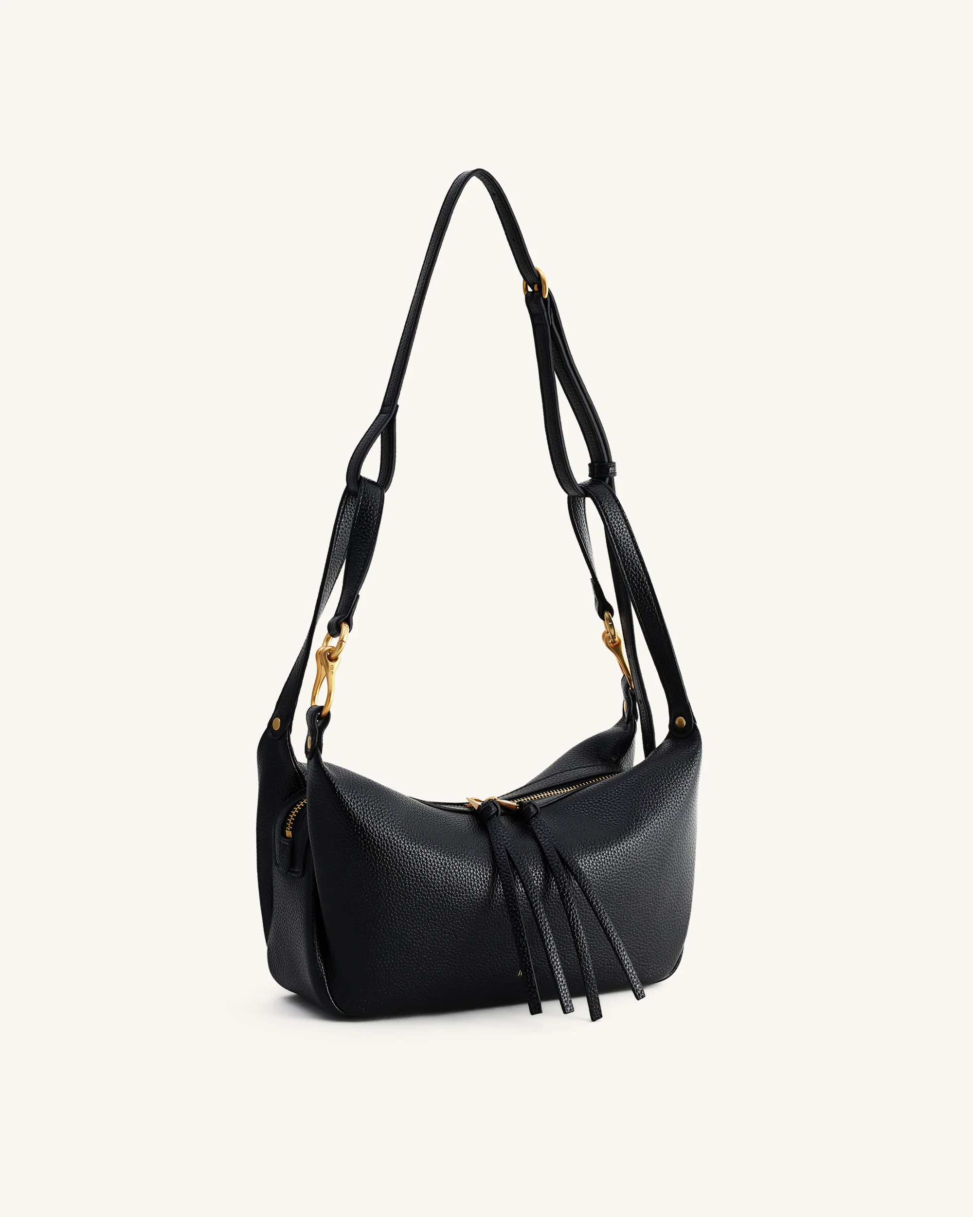 Selia Soft-Grain Crossbody Bag - Black - Image 3