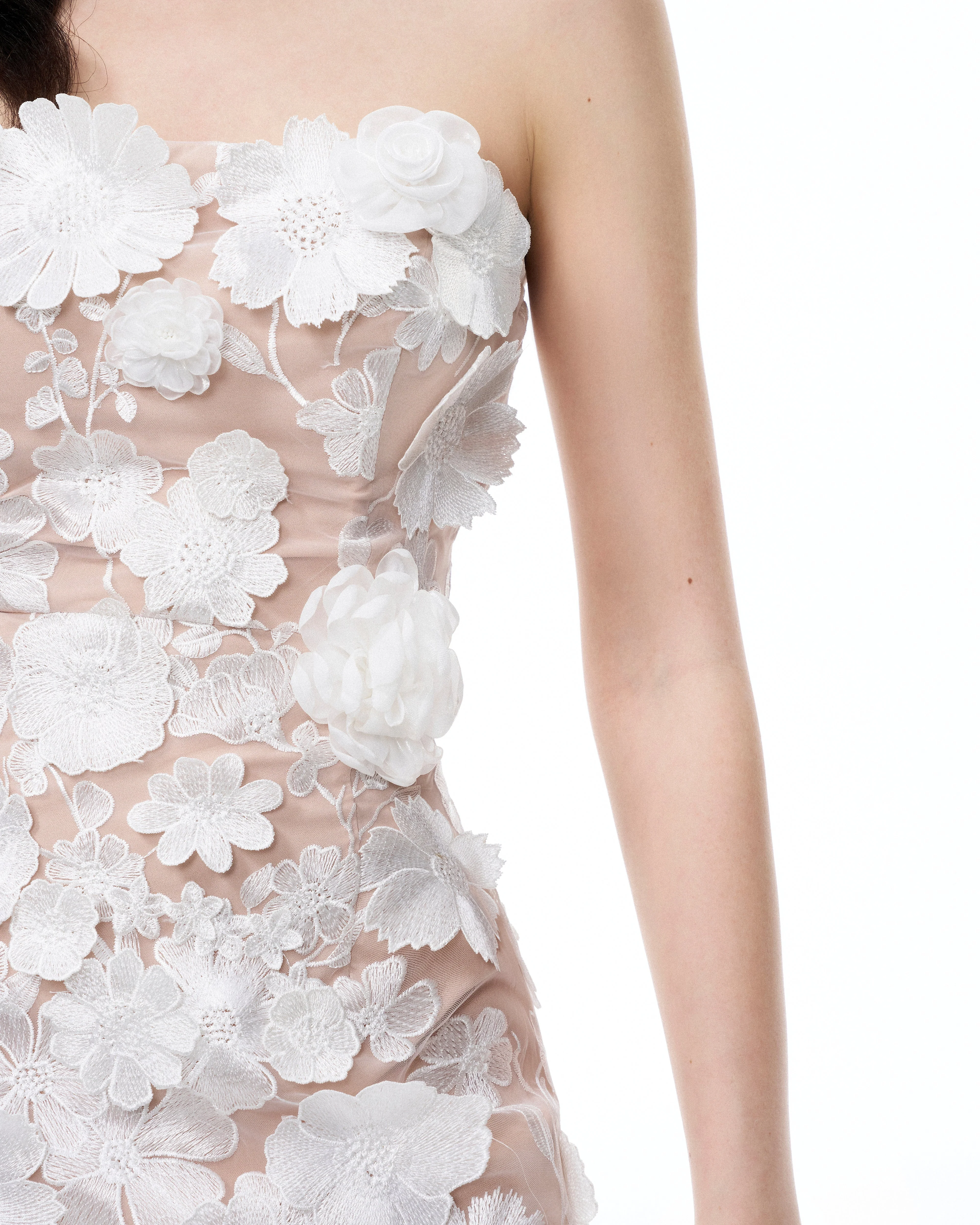 Serafina Floral Embroidered Mini Dress - White - Image 6