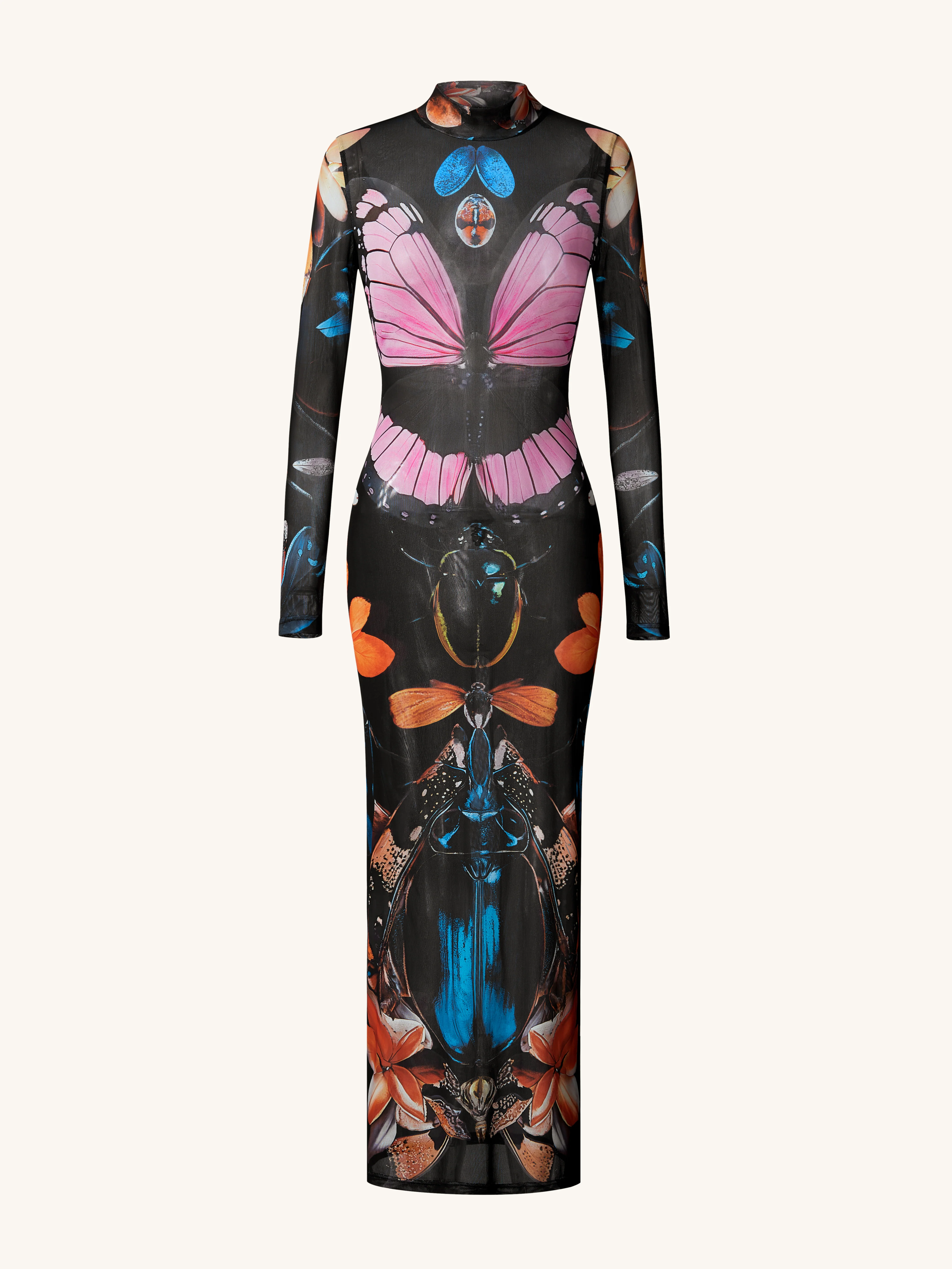 Sheer Butterfly and Beetle Gown - Multicolor - Image 2