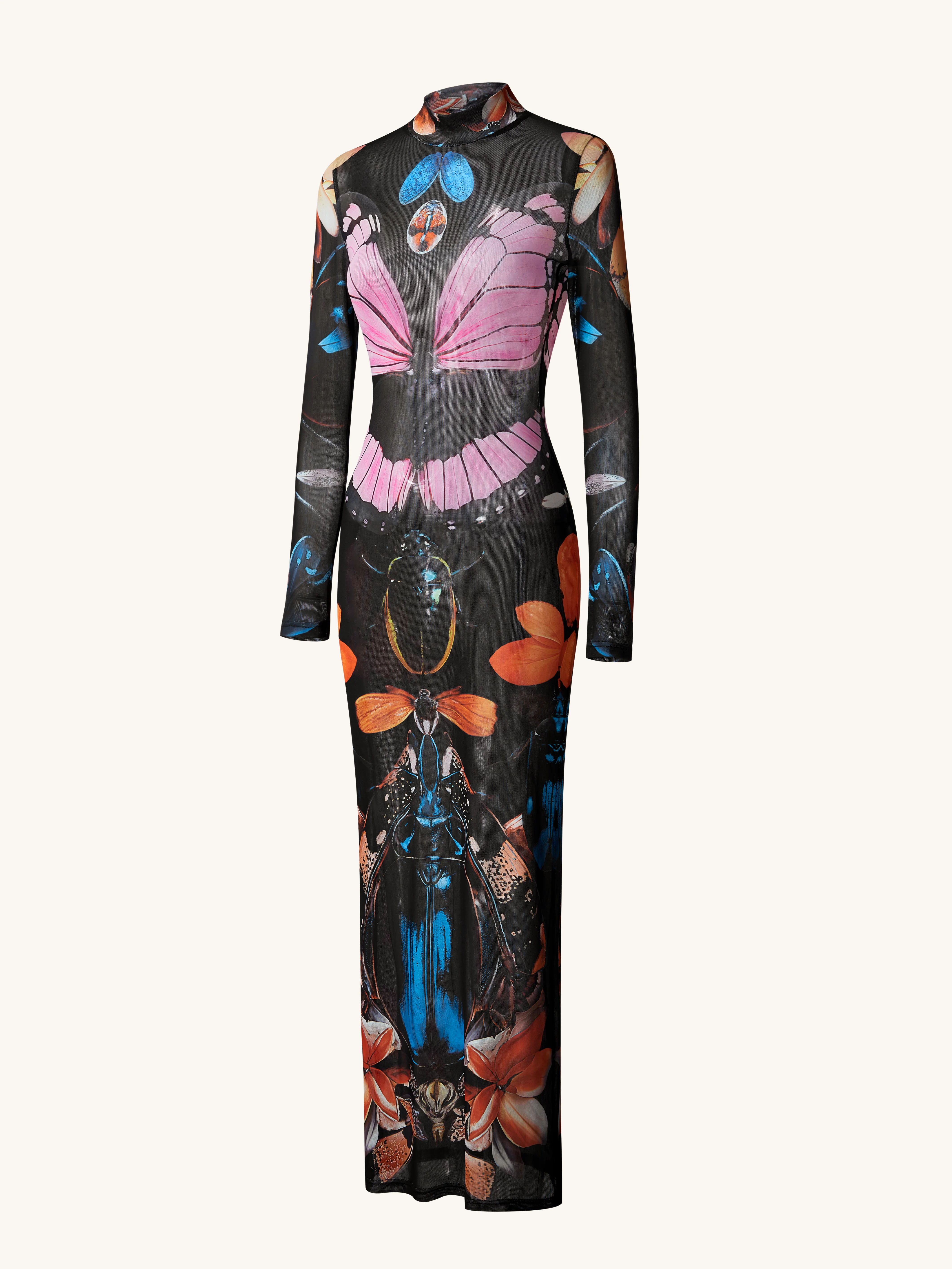 Sheer Butterfly and Beetle Gown - Multicolor - Image 3