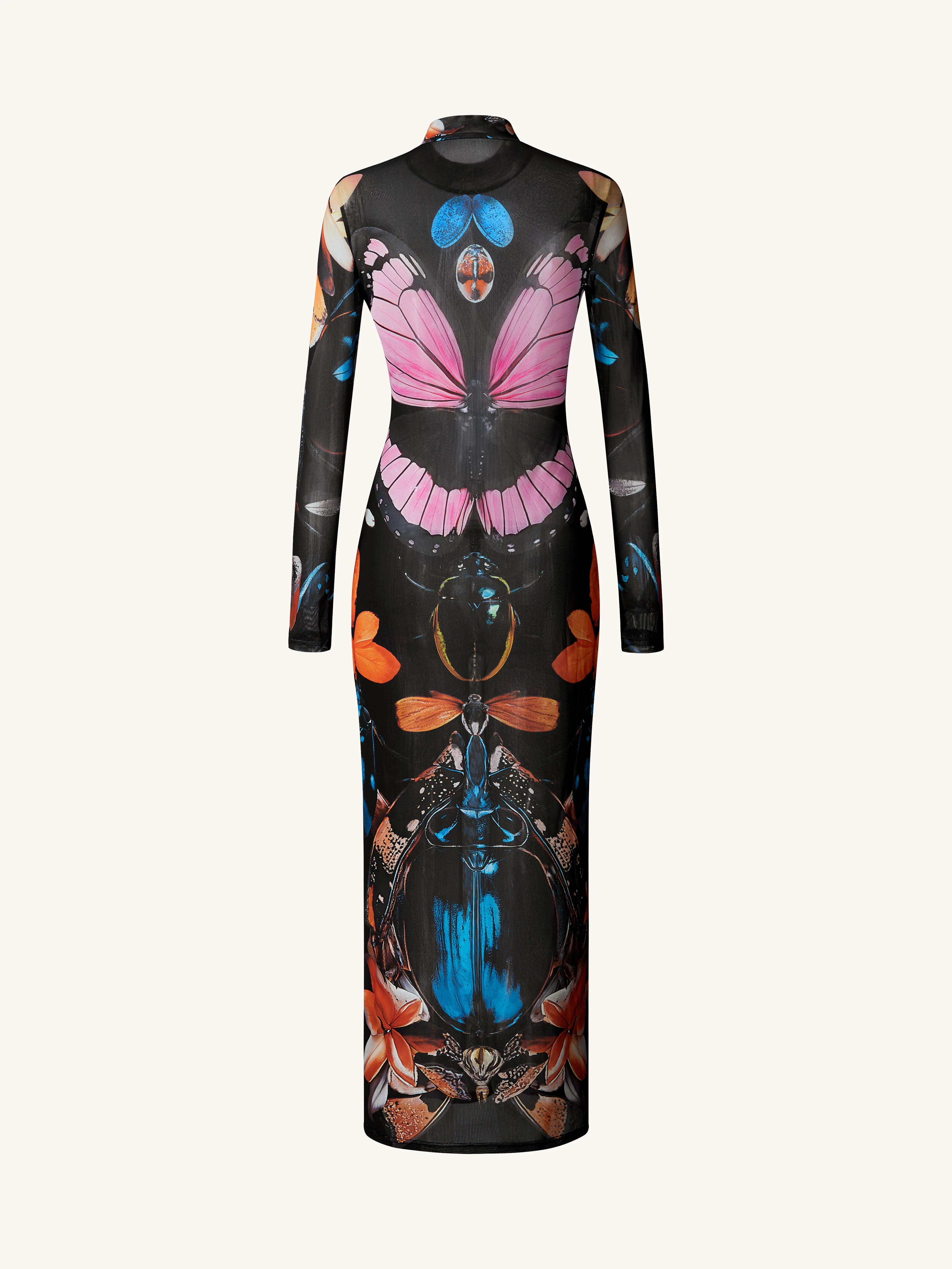Sheer Butterfly and Beetle Gown - Multicolor - Image 4
