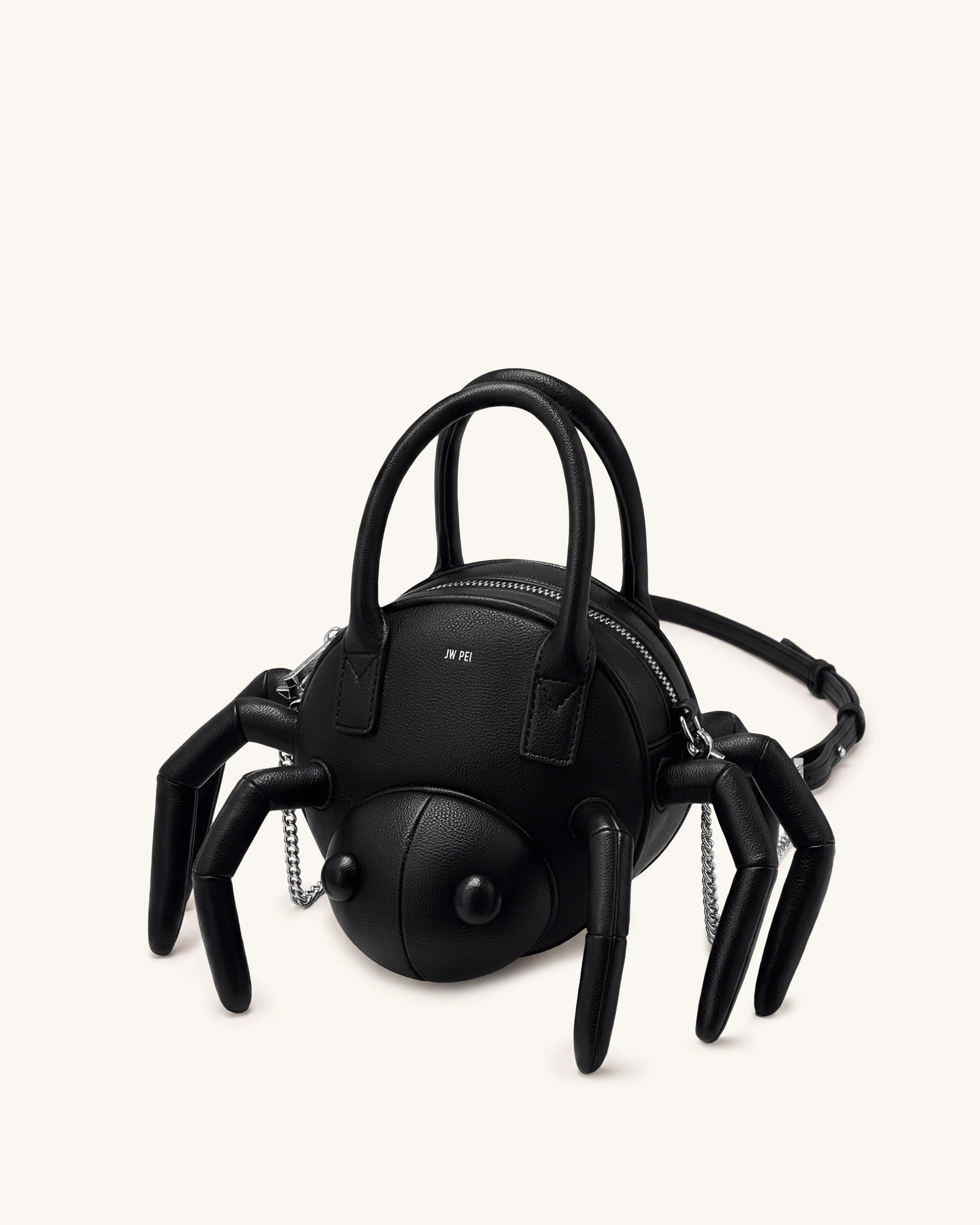 Siena Spider Shaped Top Handle Bag - Black - Image 3