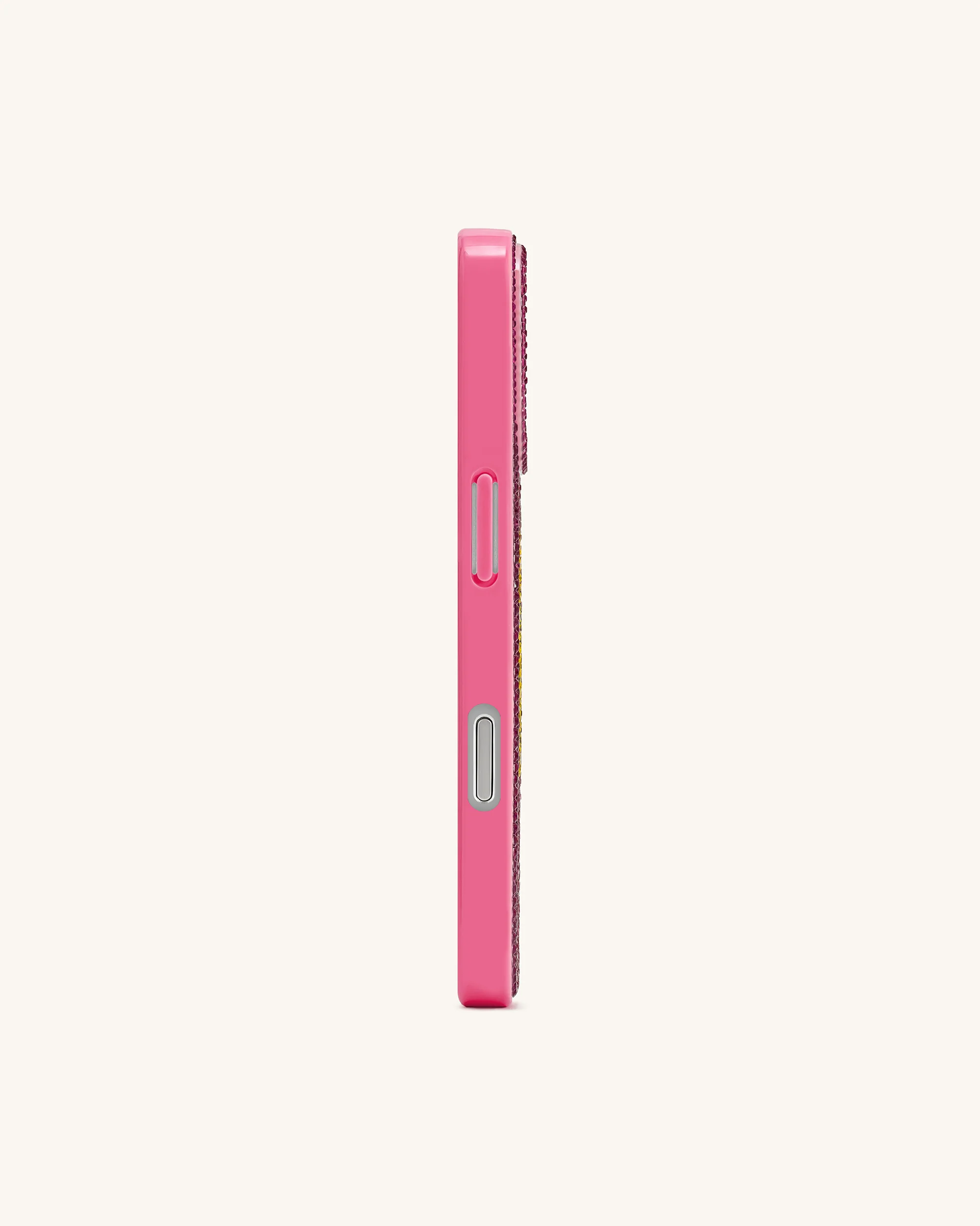 Smile Face Artificial Crystal Phone Case - Pink - Image 3