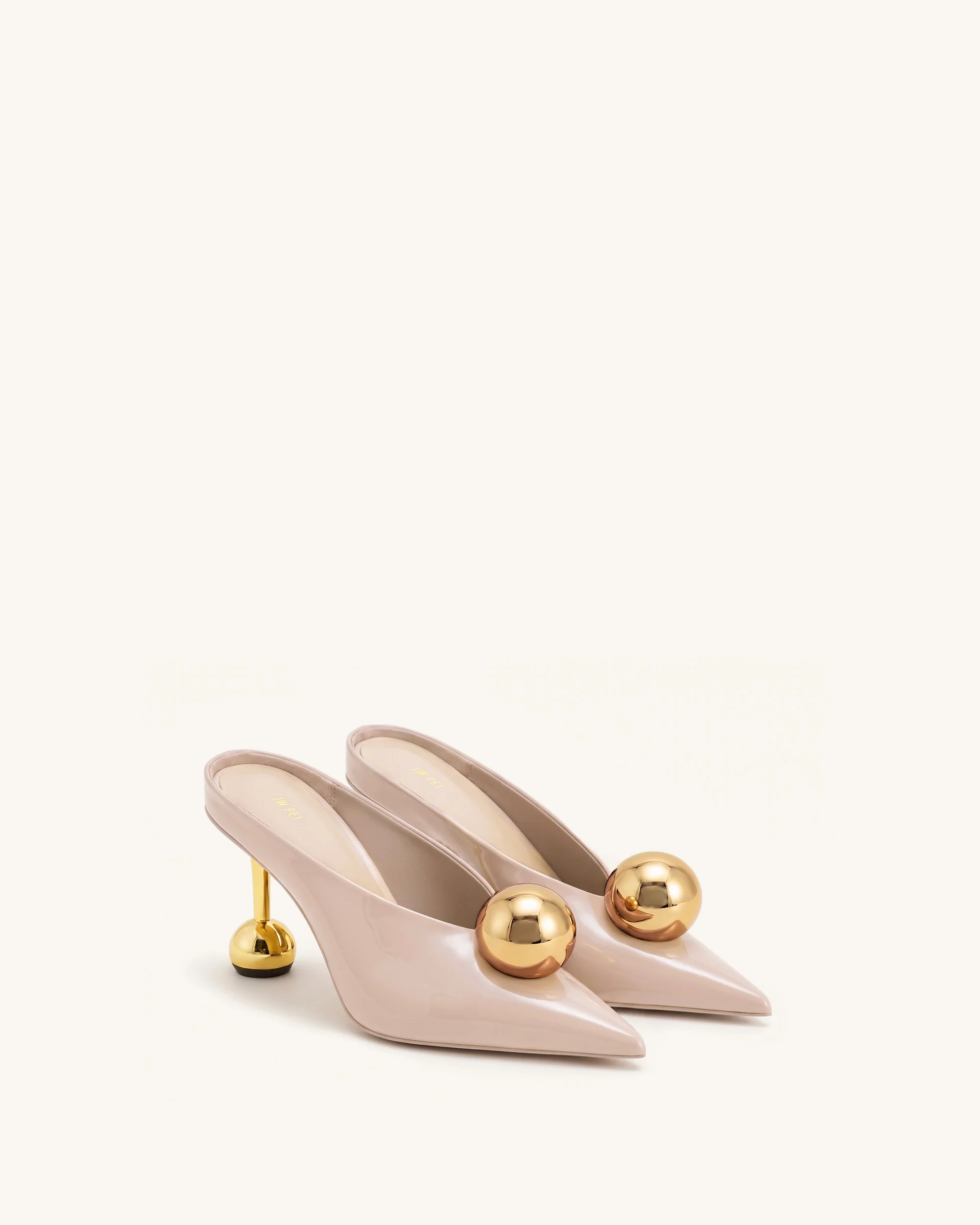 Sofia Angled Vamp Heel Mules - Dusty Pink - Image 2