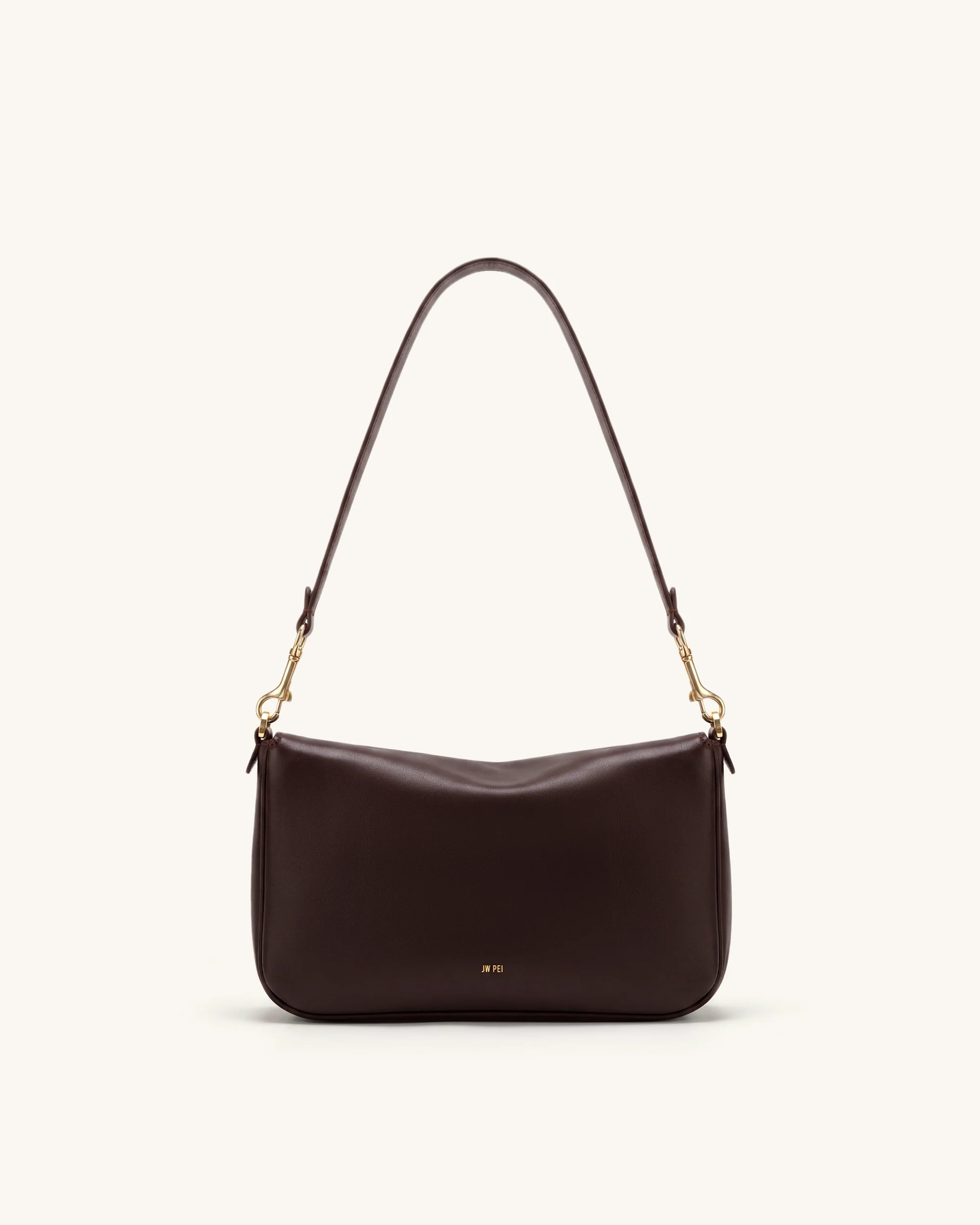 Sofia Classic Flap Shoulder Bag - Dark Brown - Image 3