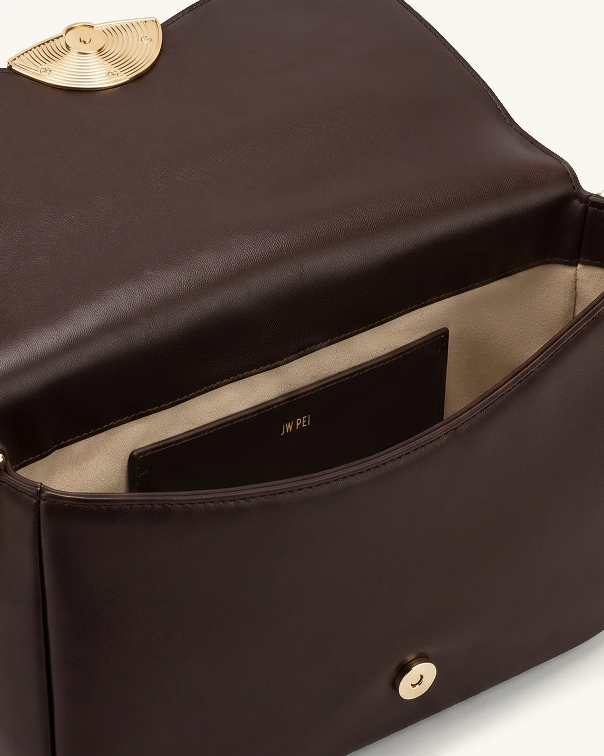 Sofia Classic Flap Shoulder Bag - Dark Brown - Image 4