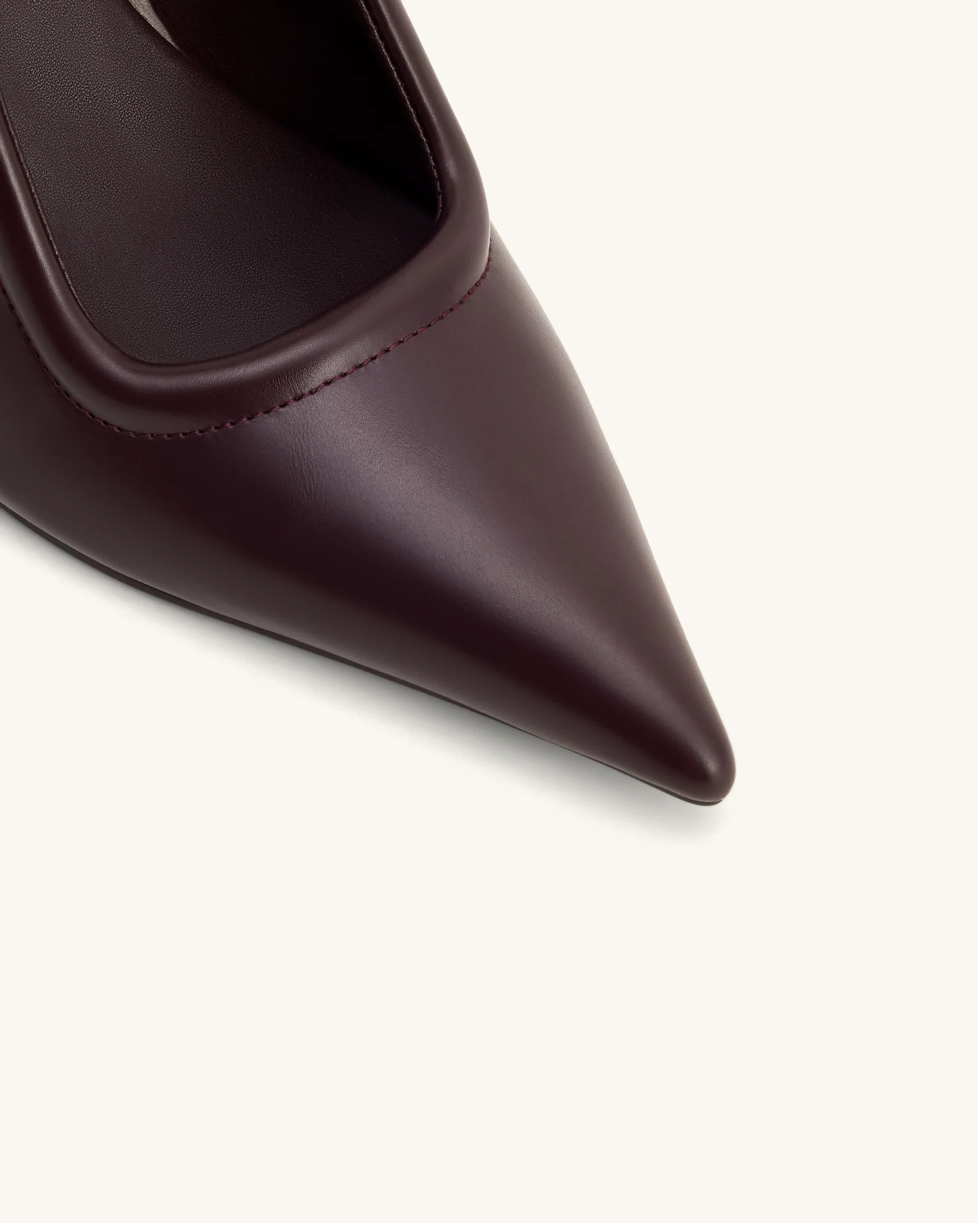 Sofia Metal Accent Sphere Heel Mules - Deep Burgundy - Image 5