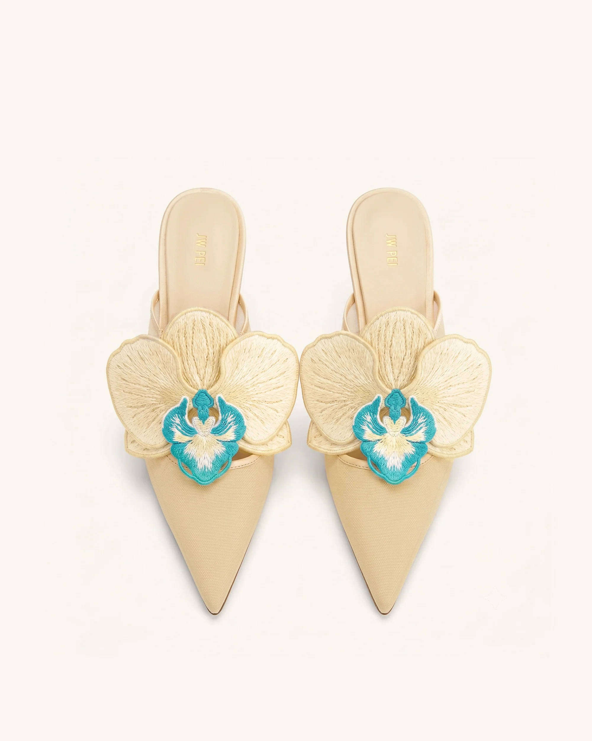 Sofia Orchid Sphere Heel Mules - Beige - Image 3