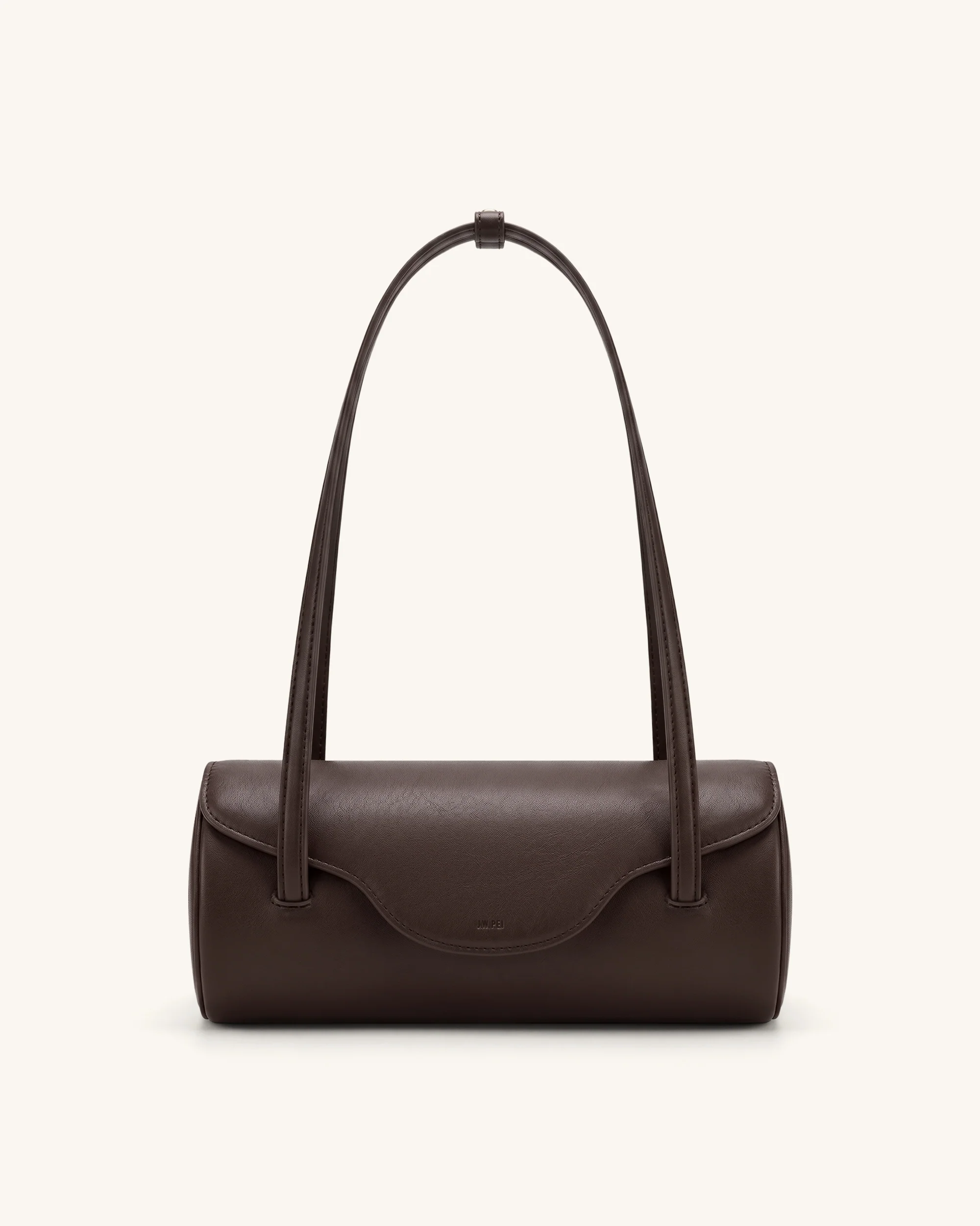 Solenne Barrel Shoulder Bag - Dark Brown