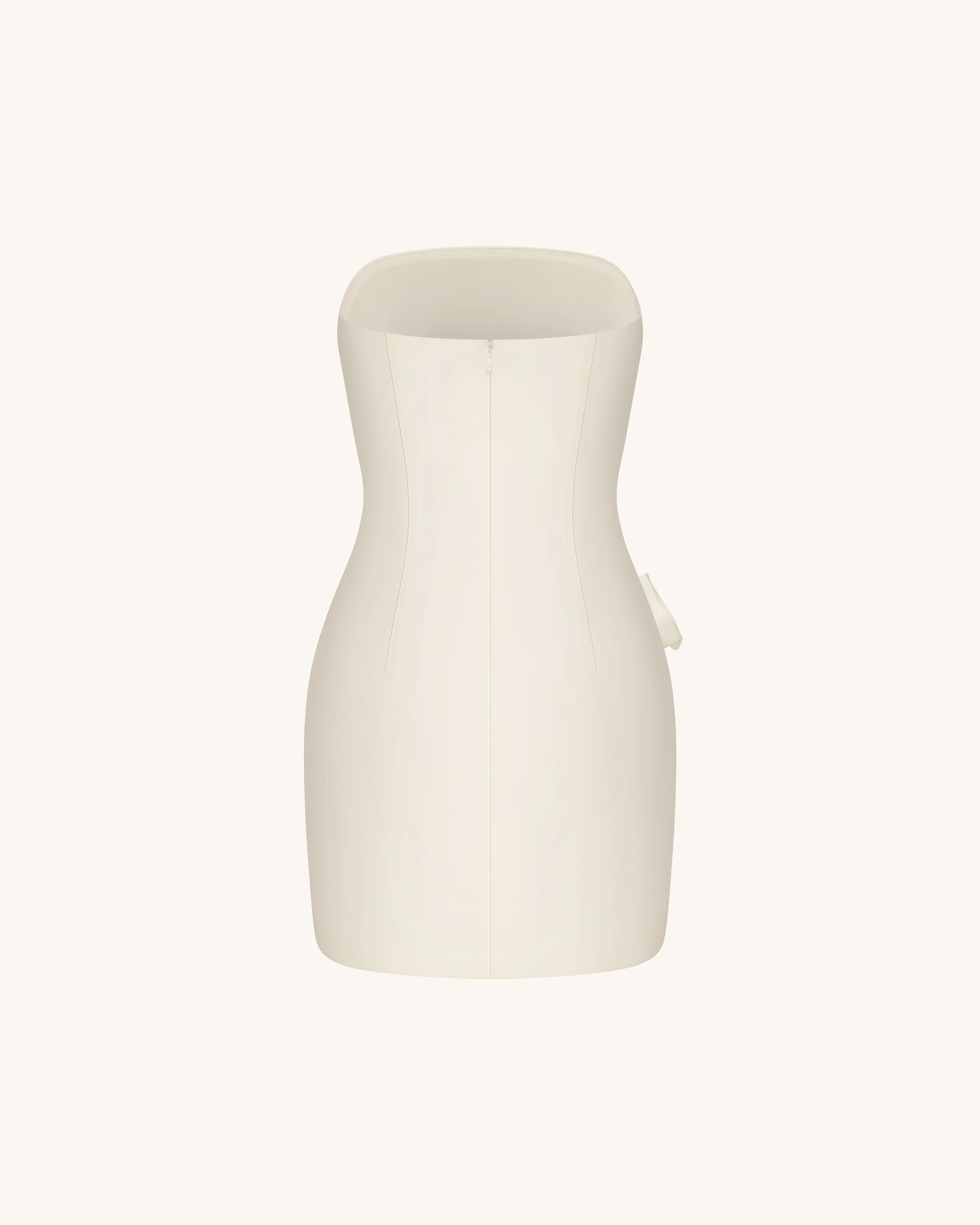 Strapless Floral Appliqué Dress - White - Image 4