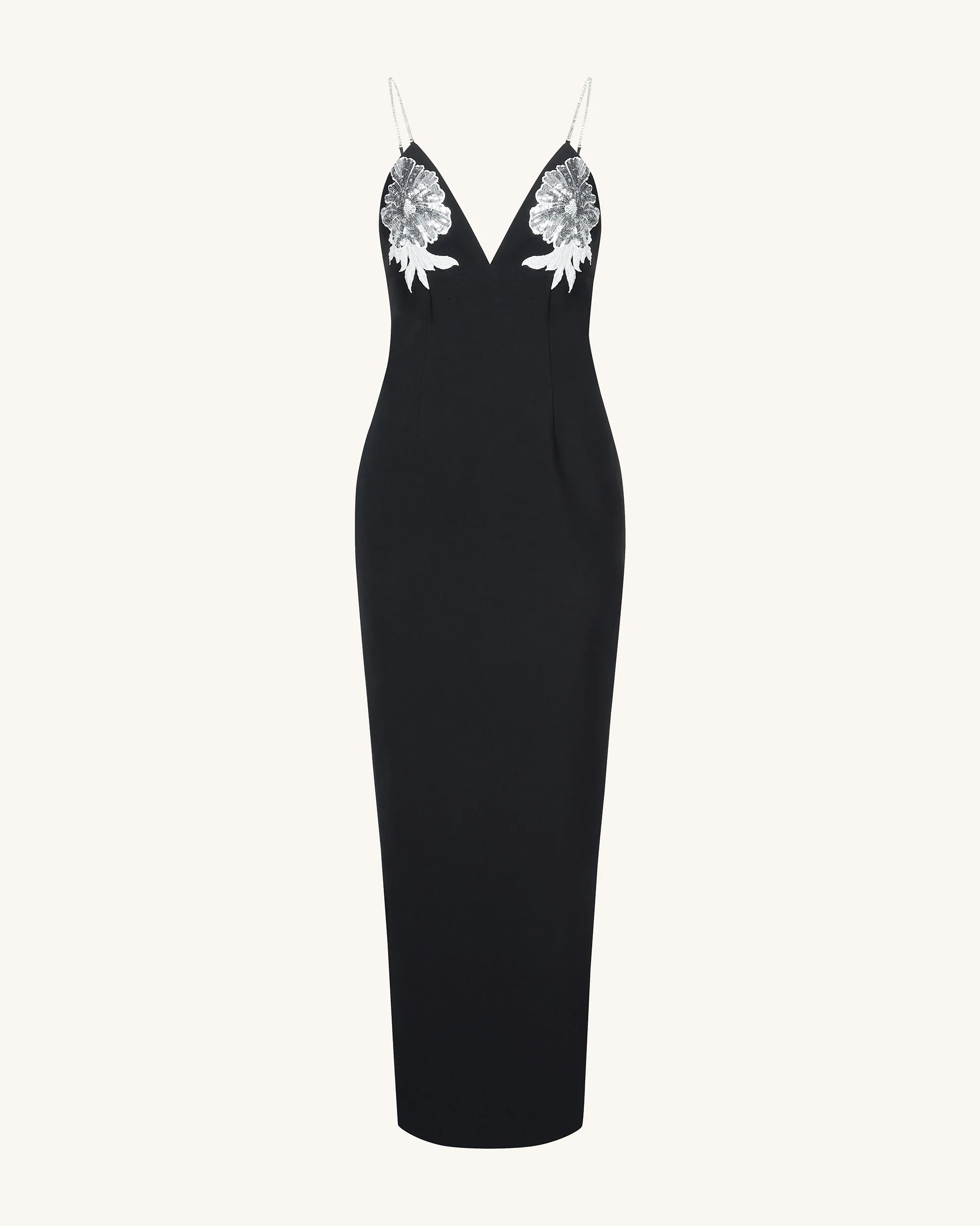 Ayliua Sweetheart-Neckline Rhinestones Embellished Black Long Dress - Black - Image 4
