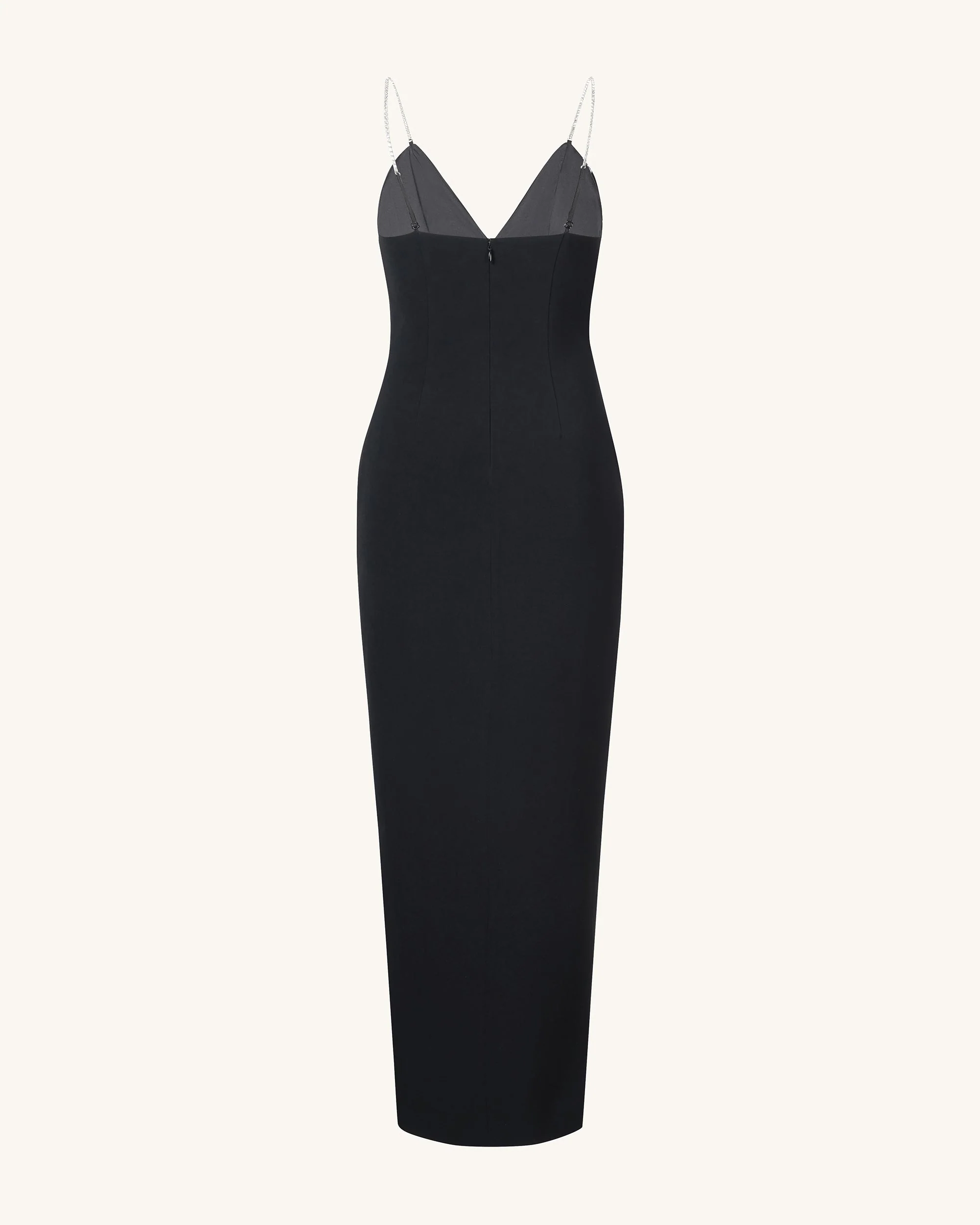 Ayliua Sweetheart-Neckline Rhinestones Embellished Black Long Dress - Black - Image 5