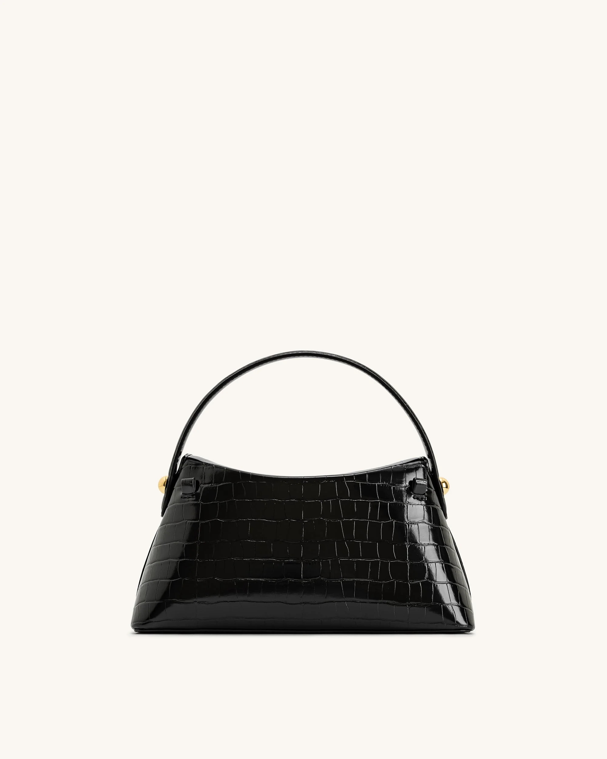 Talia Top Handle Bag - Black Croc - Image 4