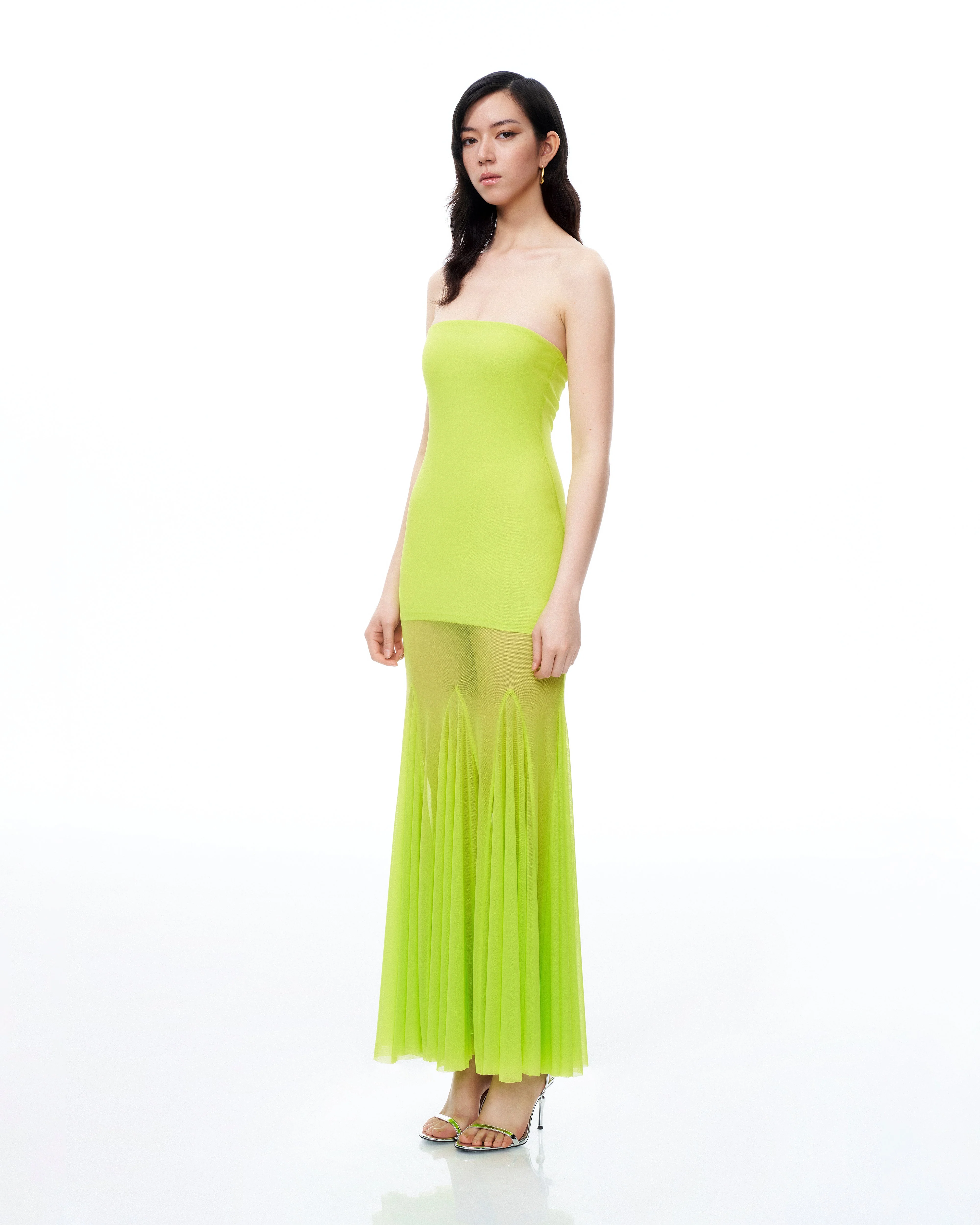 Thalassa Mesh Dress - Lime Green - Image 2