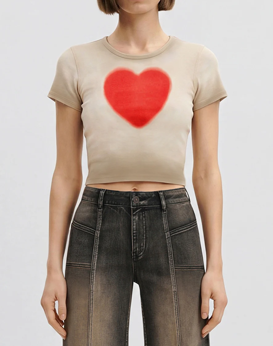 The Shrunken Faded Love T-shirt  - Dirty Oat - Image 2