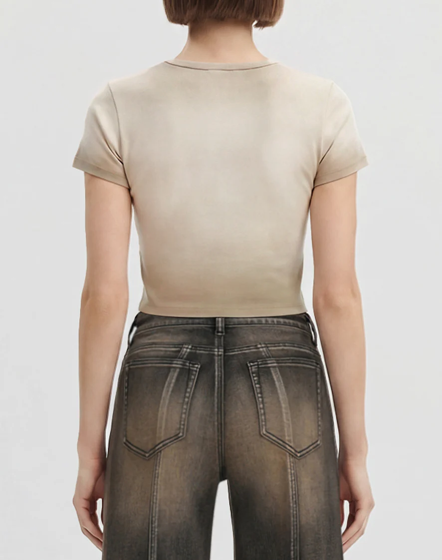 The Shrunken Faded Love T-shirt  - Dirty Oat - Image 3