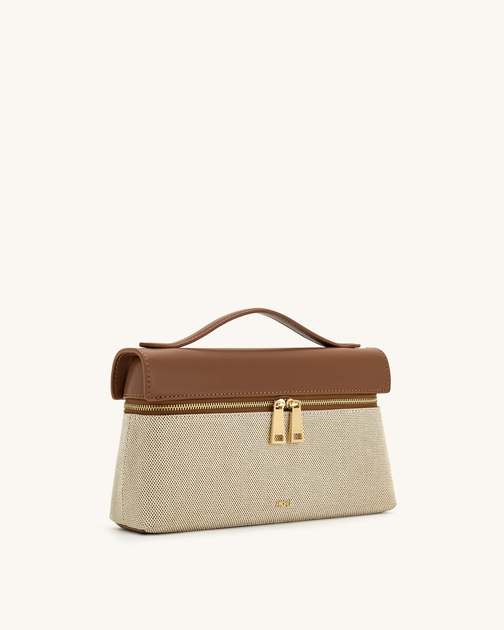 Thea Top Handle Bag - Brown Canvas - Image 2
