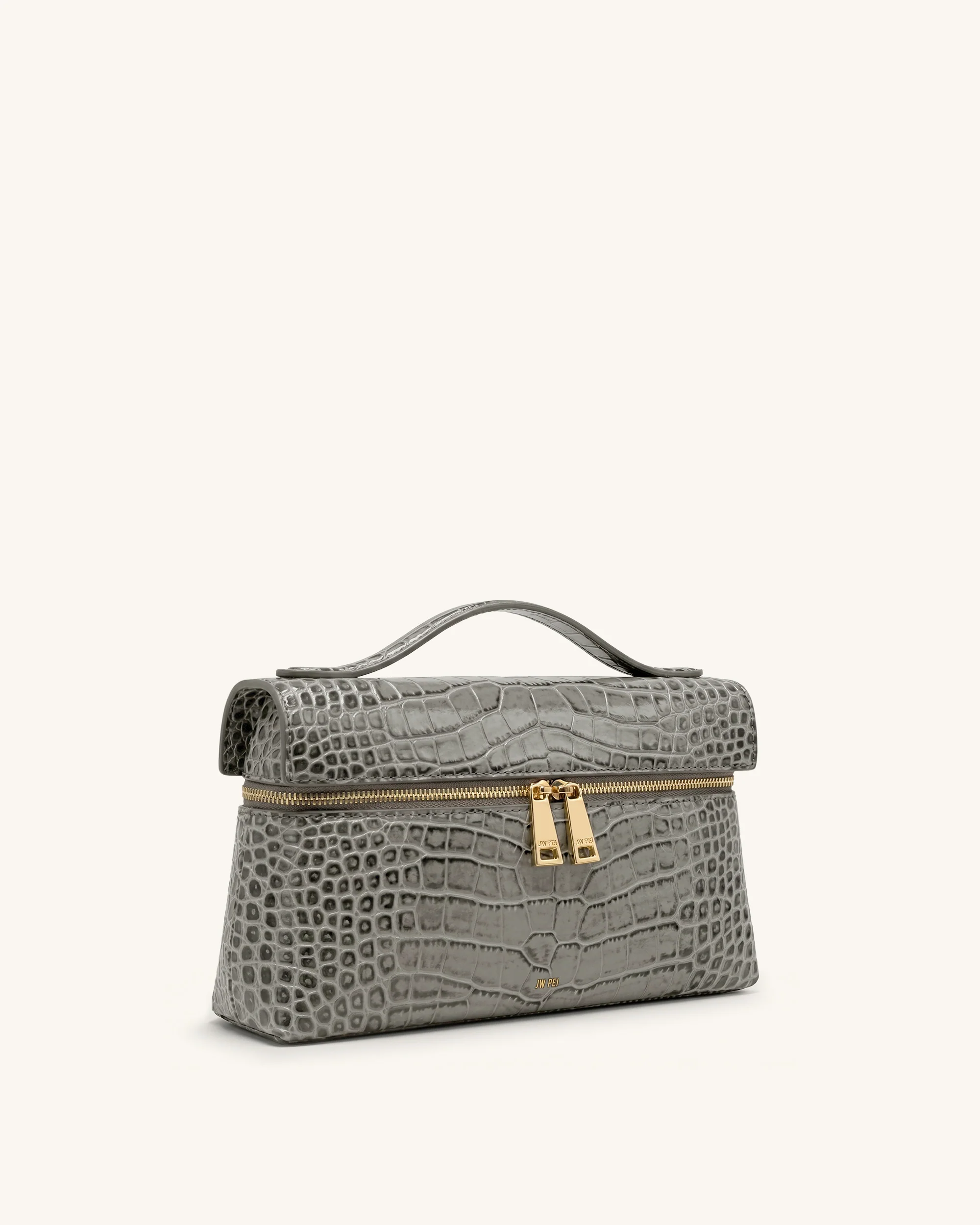 Thea Top Handle Bag - Grey Croc - Image 2