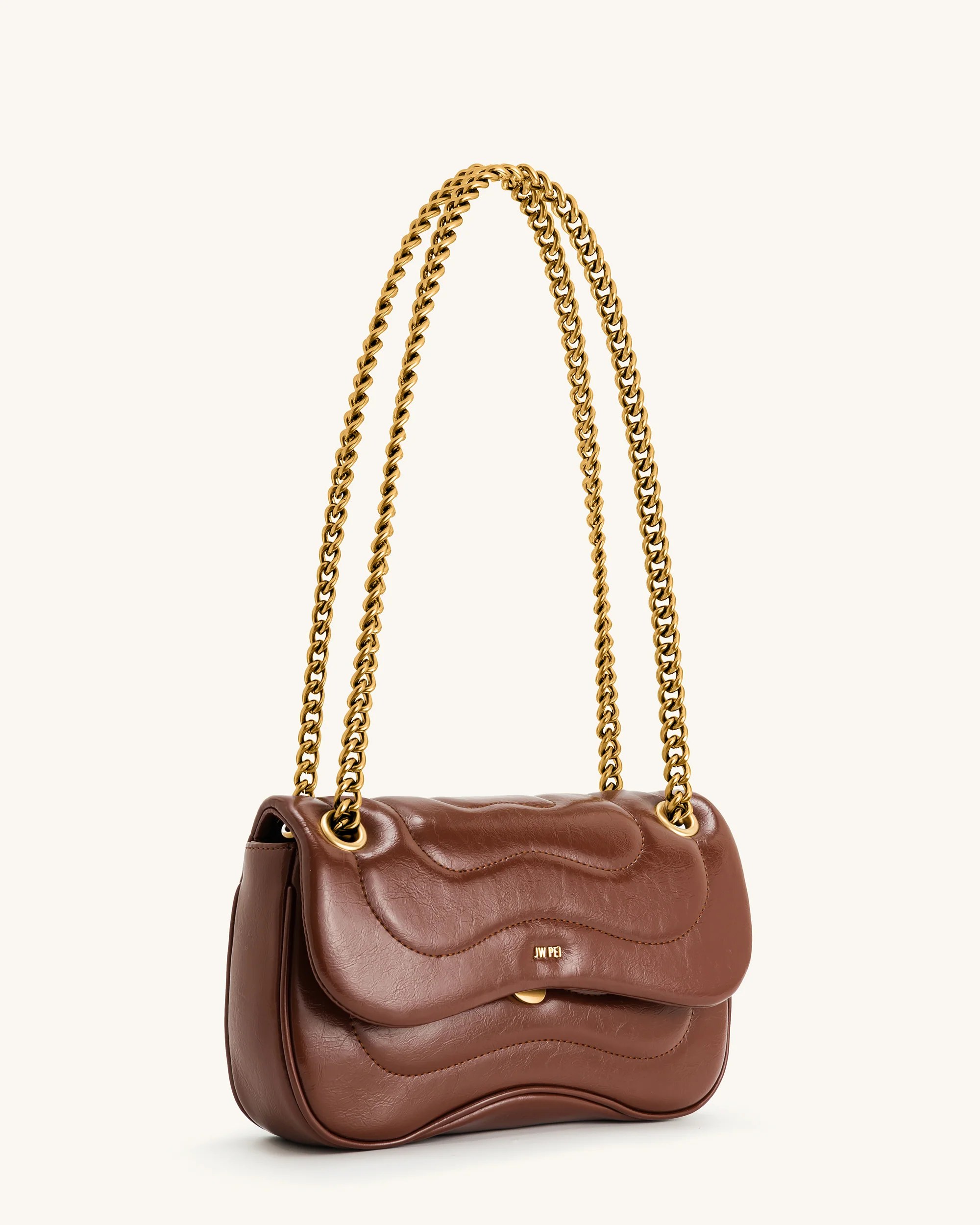 Tina Quilted Chain Crossbody - Brown - Image 2