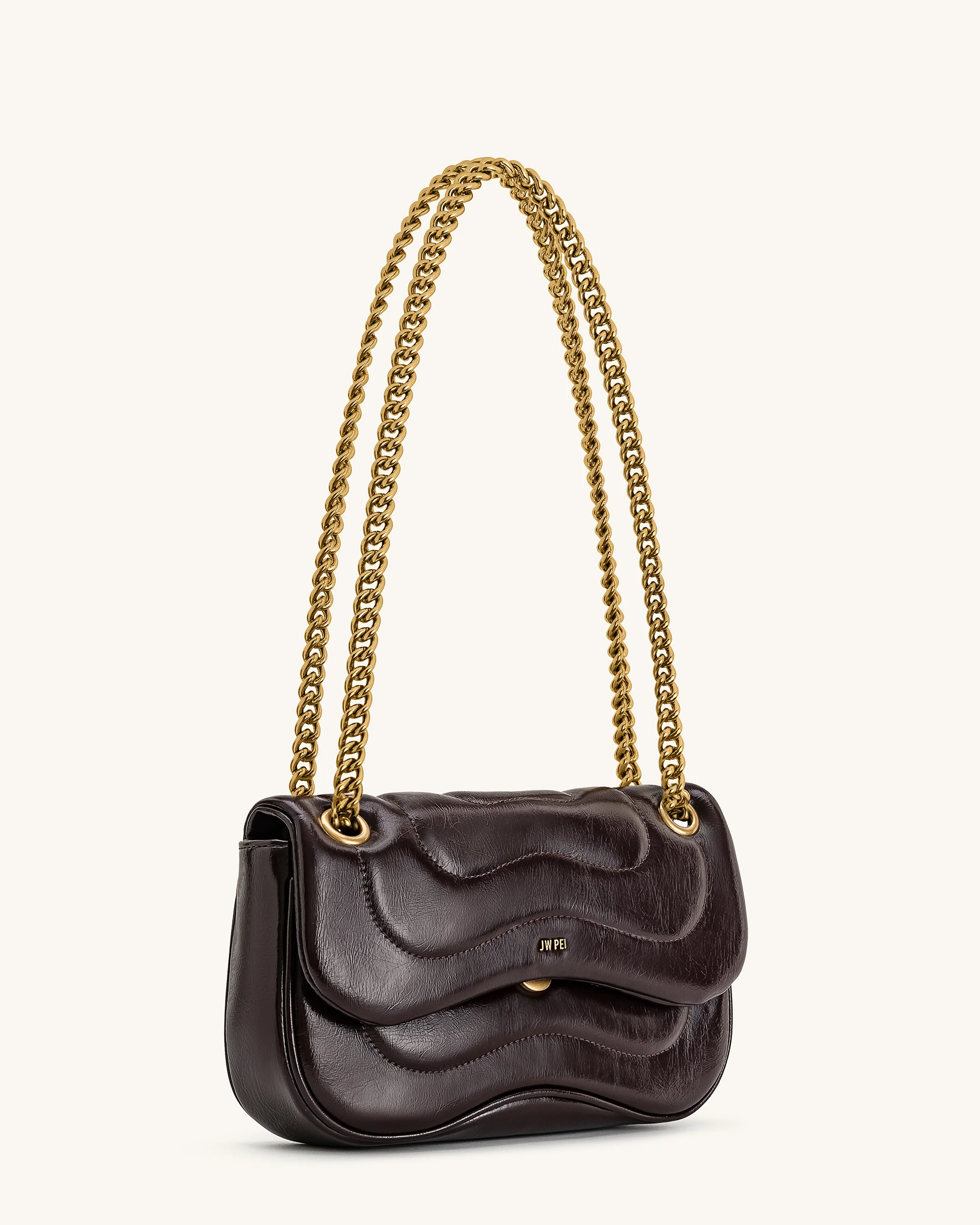 Tina Quilted Chain Crossbody - Deep Claret Brown - Image 2