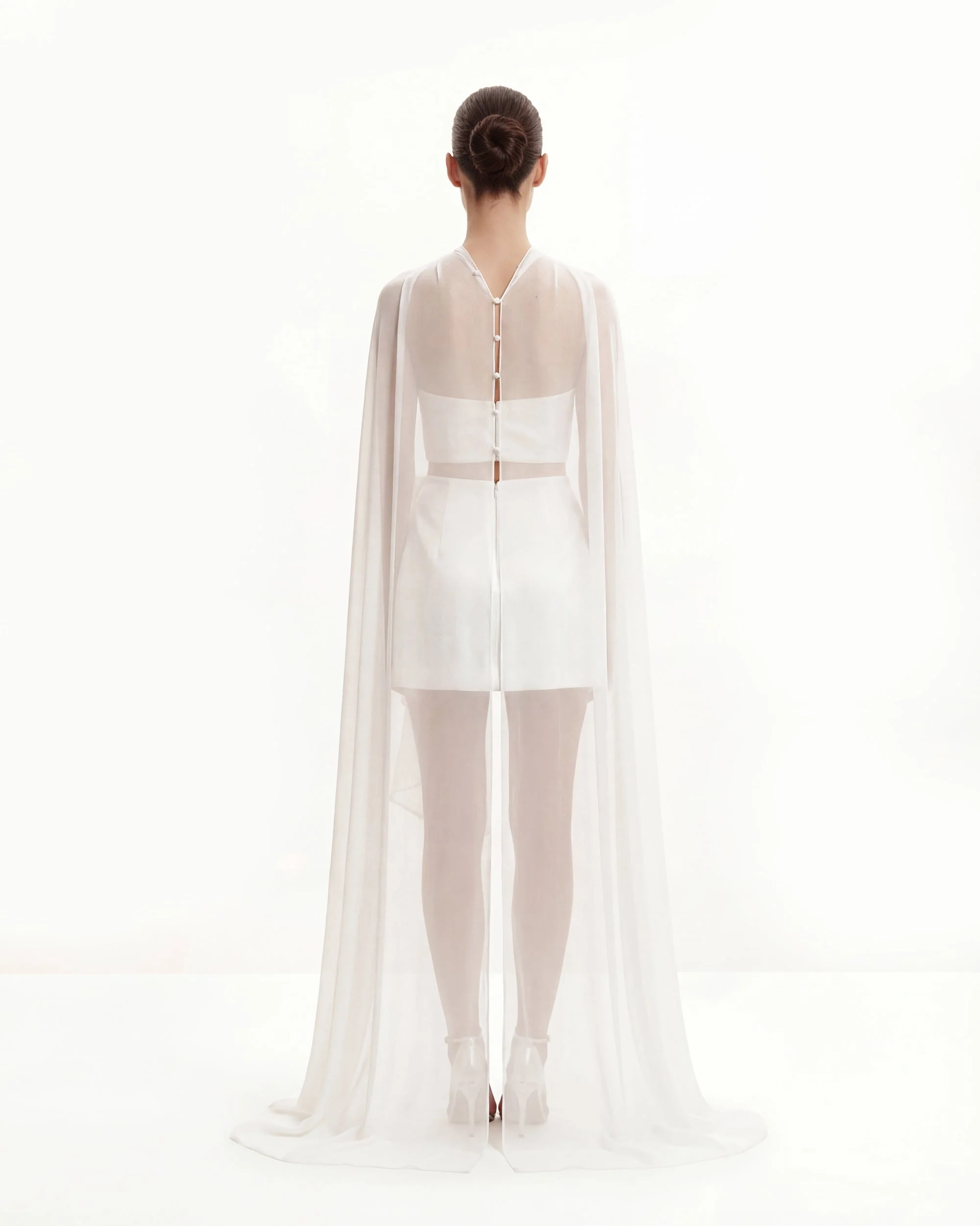 Tulle Cape Shawl - White - Image 6