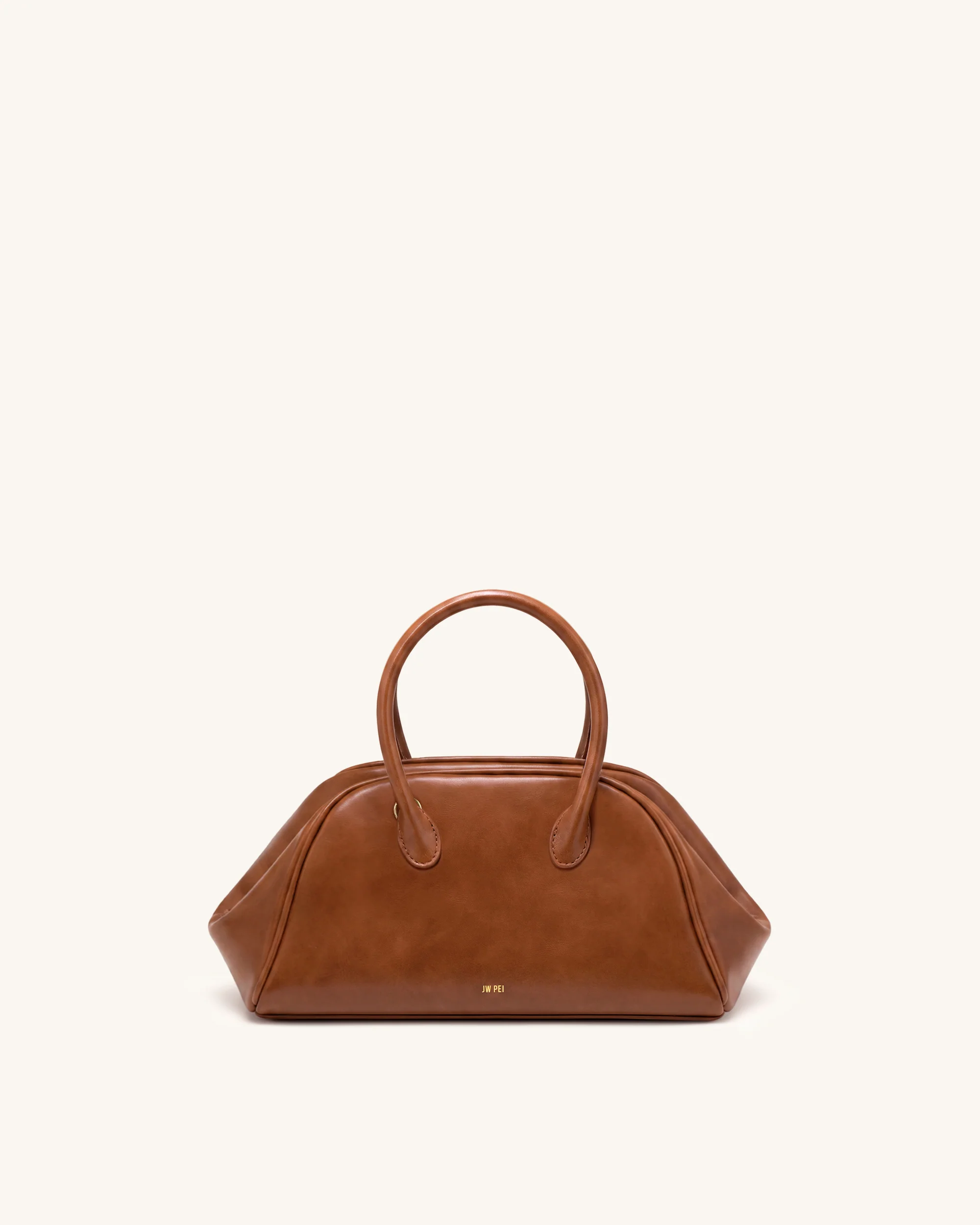 Veda Vintage Finish Bowler Bag - Saddle Brown