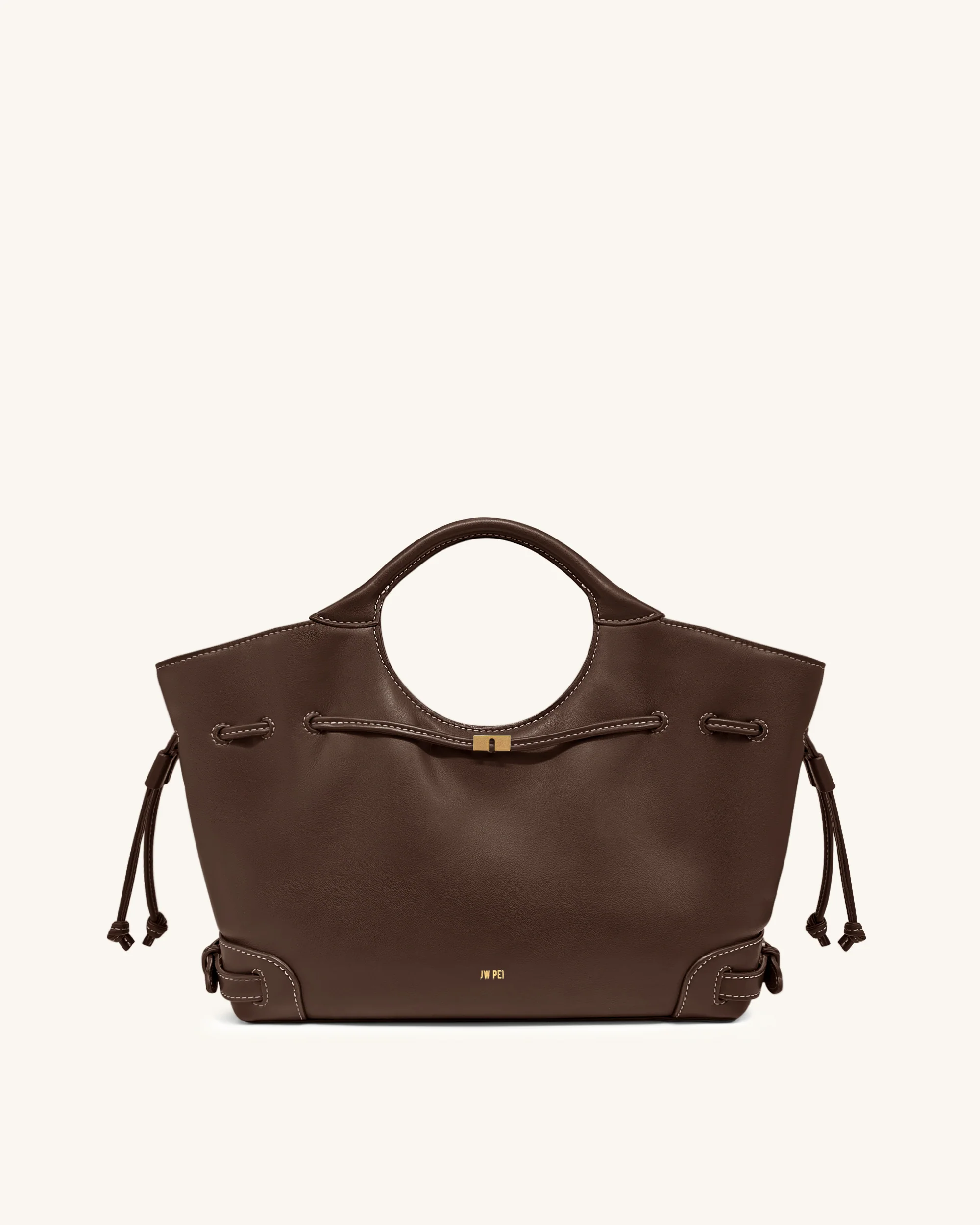 Virelle Drawstring Tote Bag - Brown