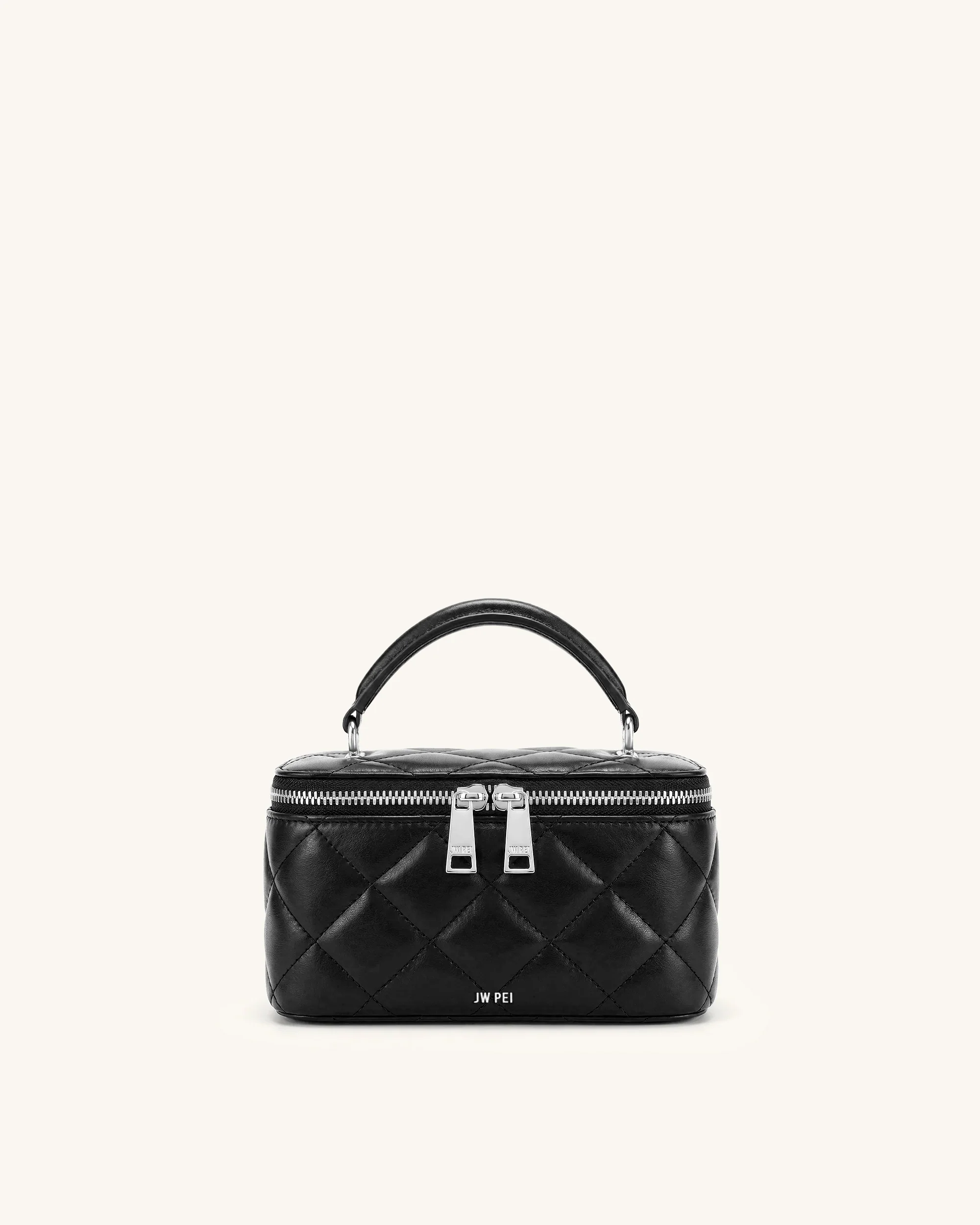 Vivienne Quilted Vanity Top Handle Bag - Black