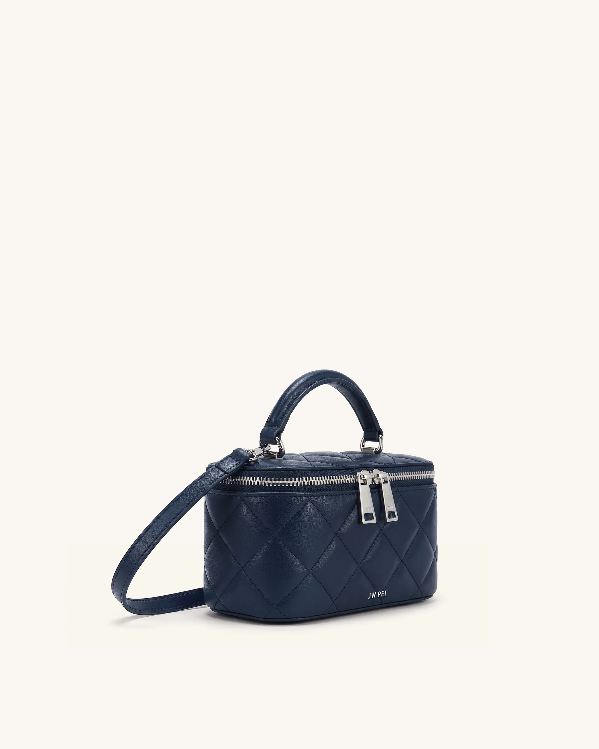 Vivienne Quilted Vanity Top Handle Bag - Navy - Image 2