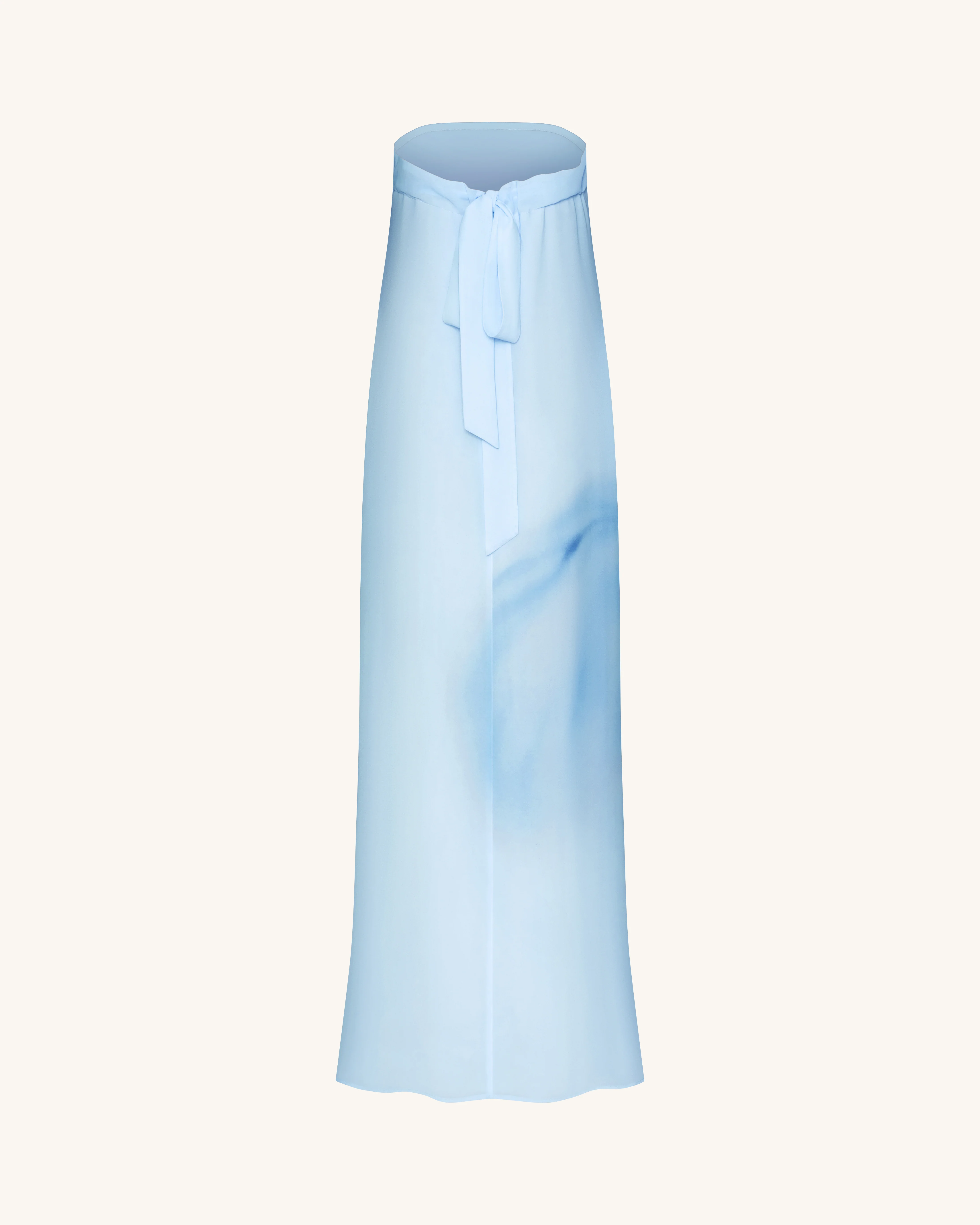 Watercolor Floral Print Strapless Maxi Dress - Blue - Image 4