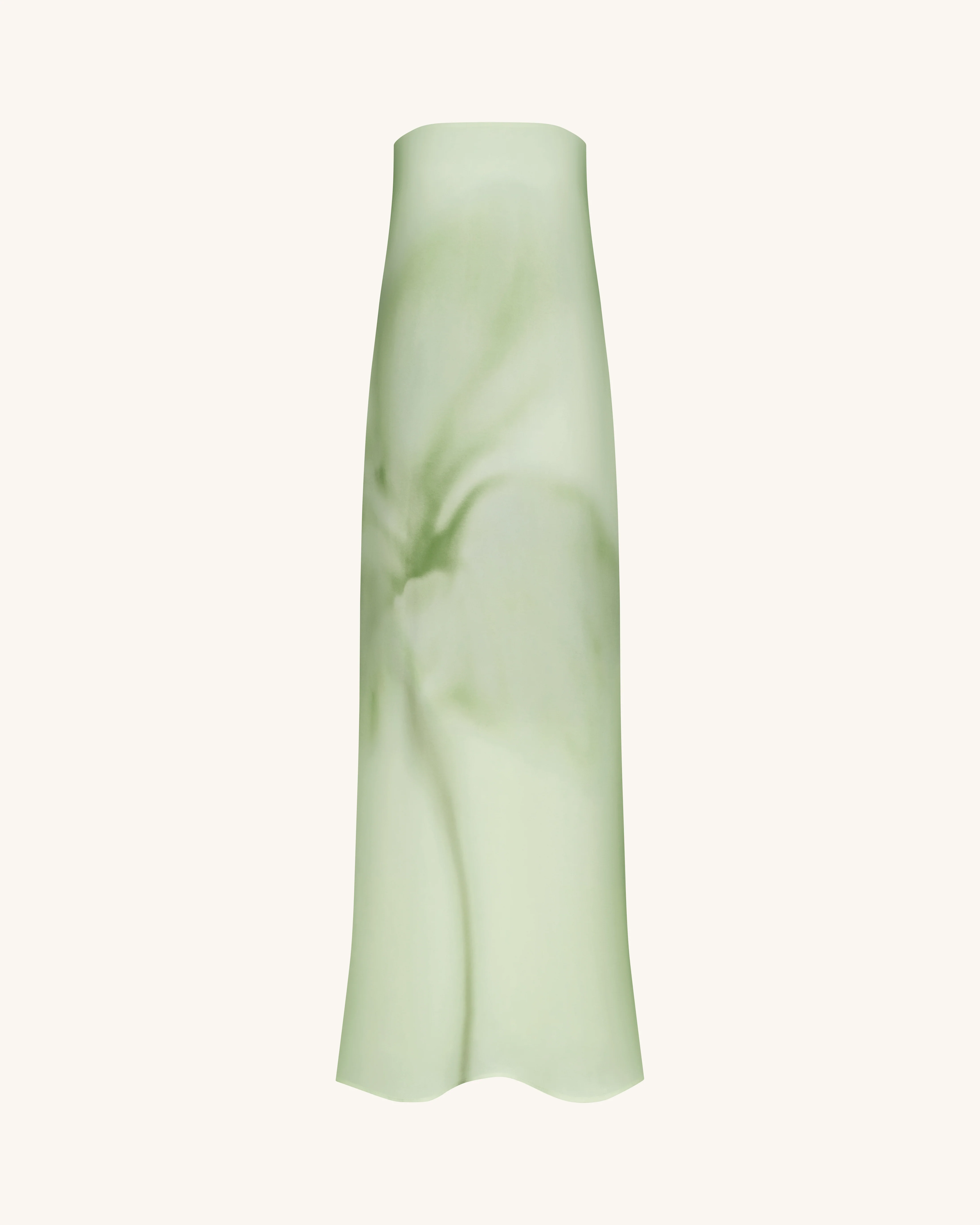 Watercolor Floral Print Strapless Maxi Dress - Green - Image 3