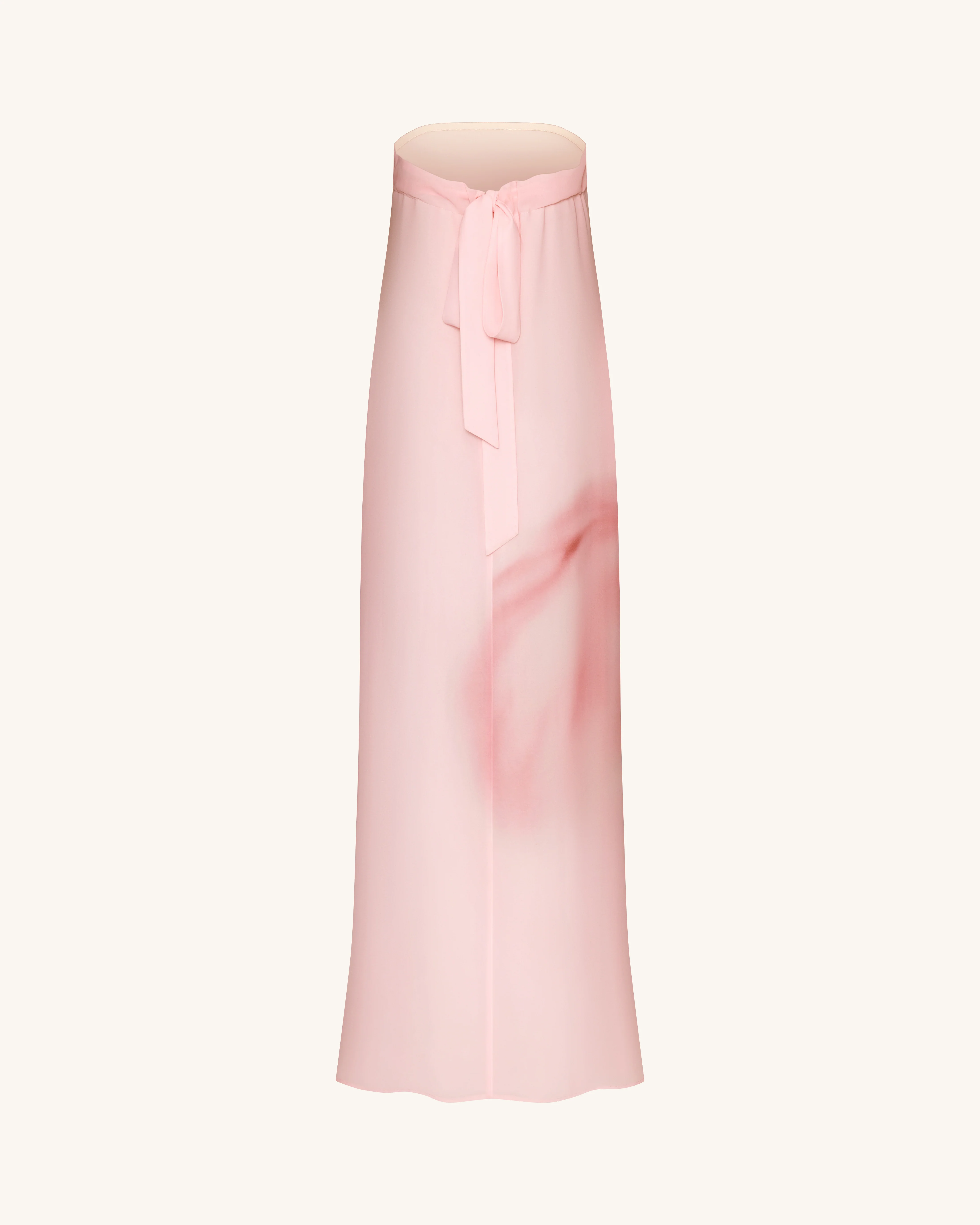 Watercolor Floral Print Strapless Maxi Dress - Pink - Image 4