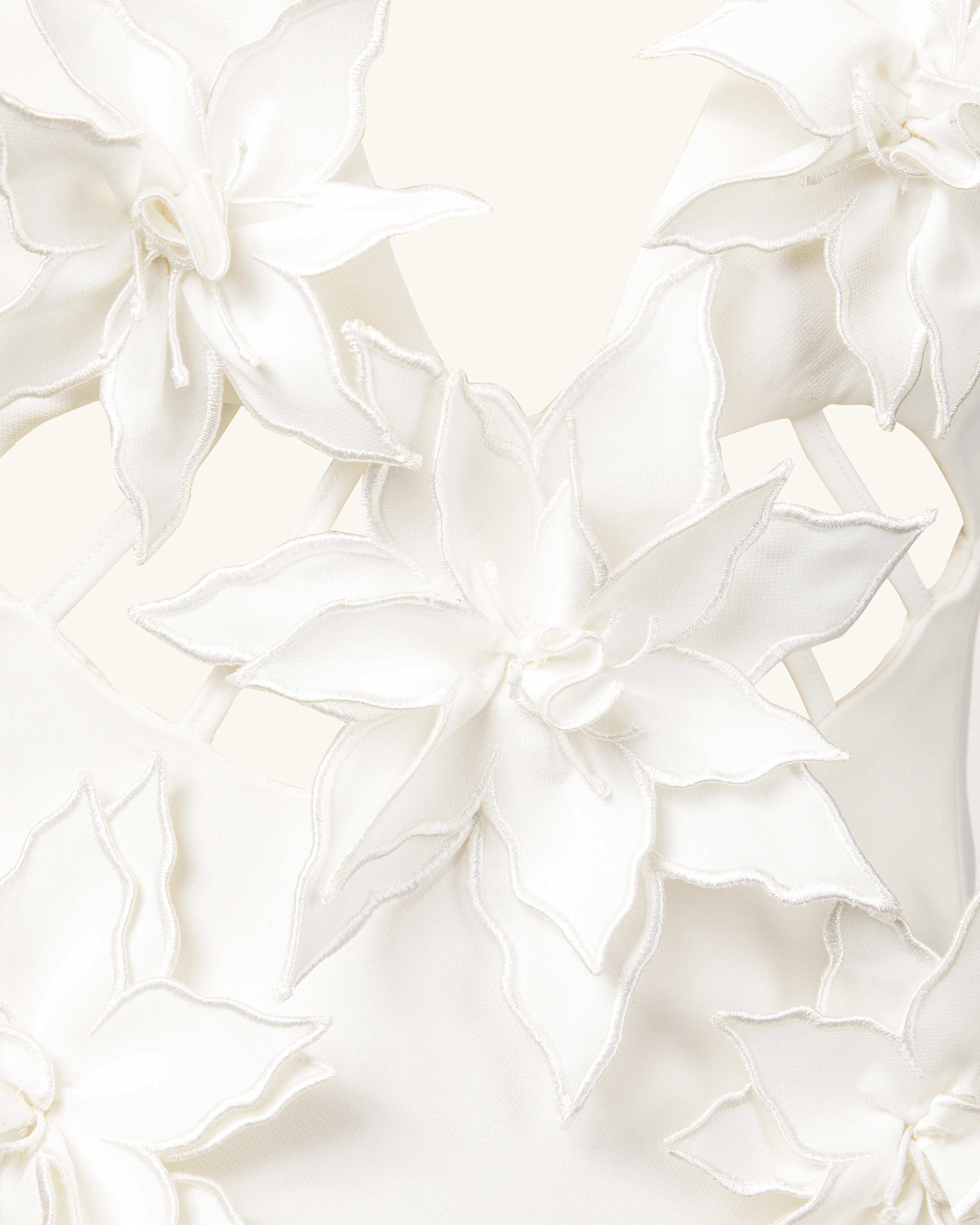 Yuliya White Floral Embellishment V-neckline Mini Dress - White - Image 5