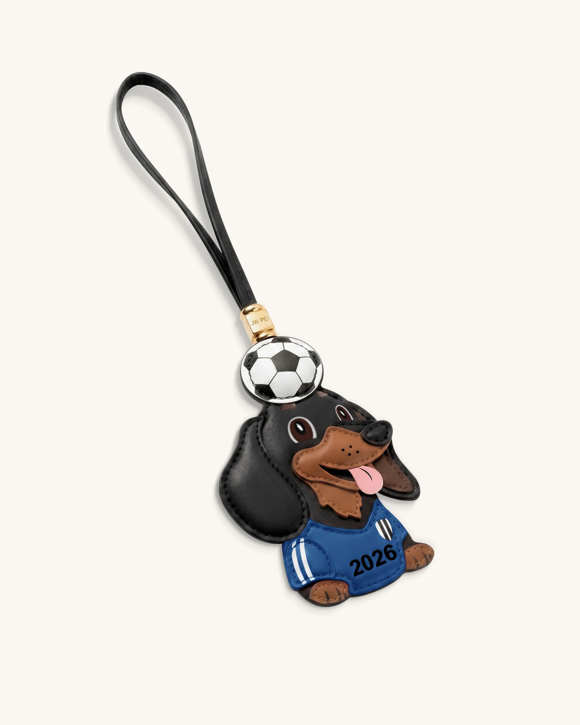 World Cup Dachshund Soccer Ball Bag Charm - Blue - Image 3