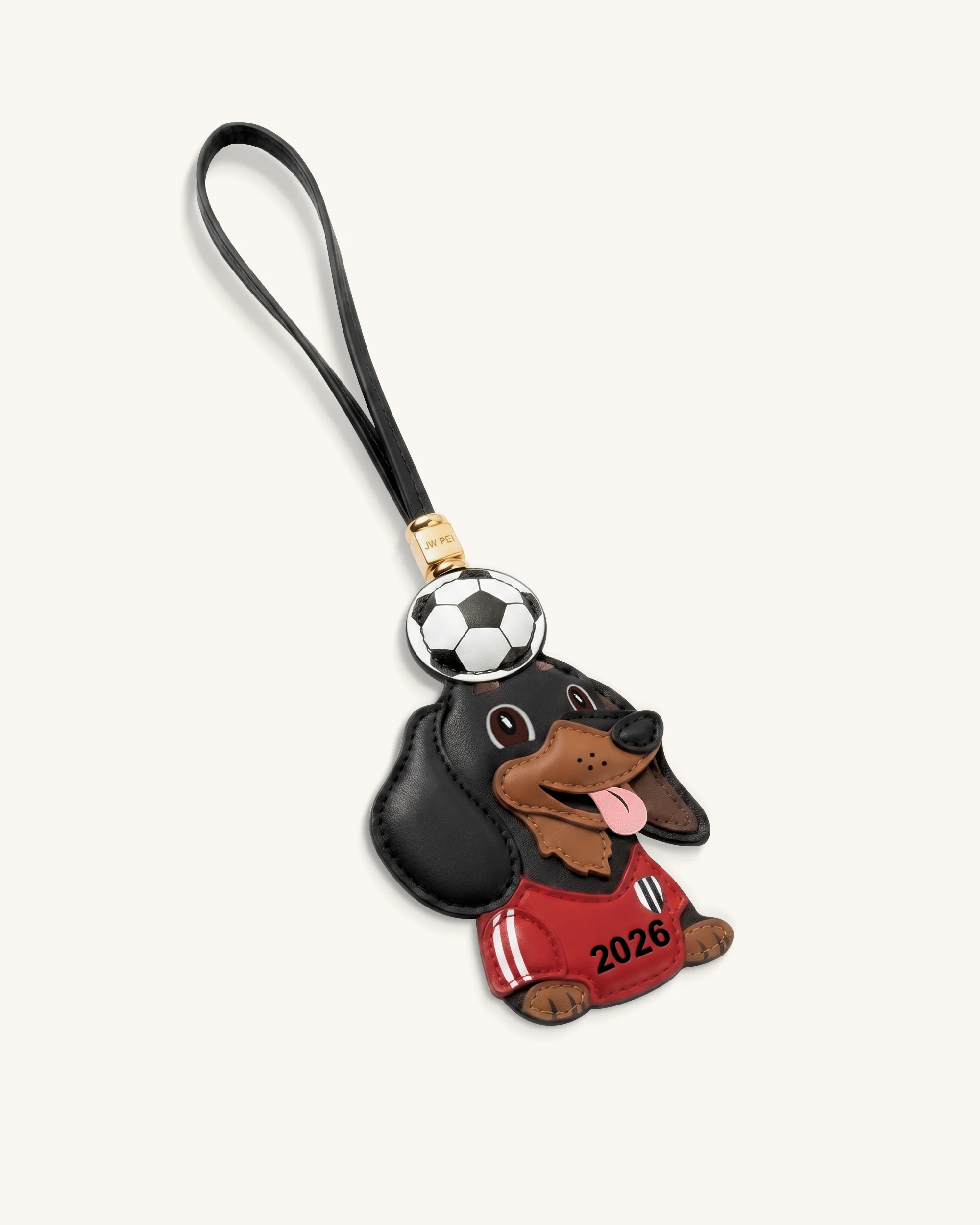 World Cup Dachshund Soccer Ball Bag Charm - Red - Image 3