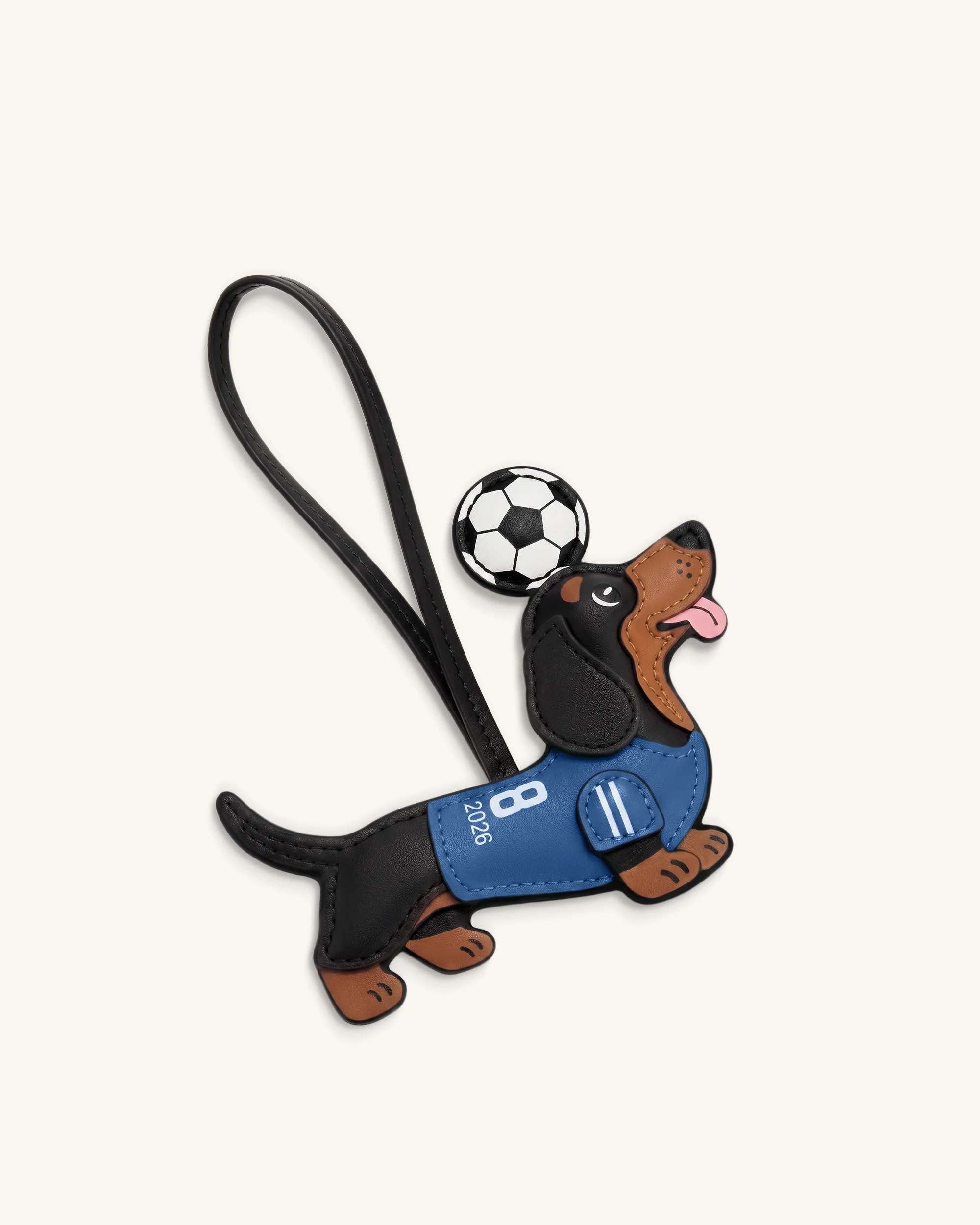 World Cup Dachshund Soccer Jersey Bag Charm - Blue - Image 3