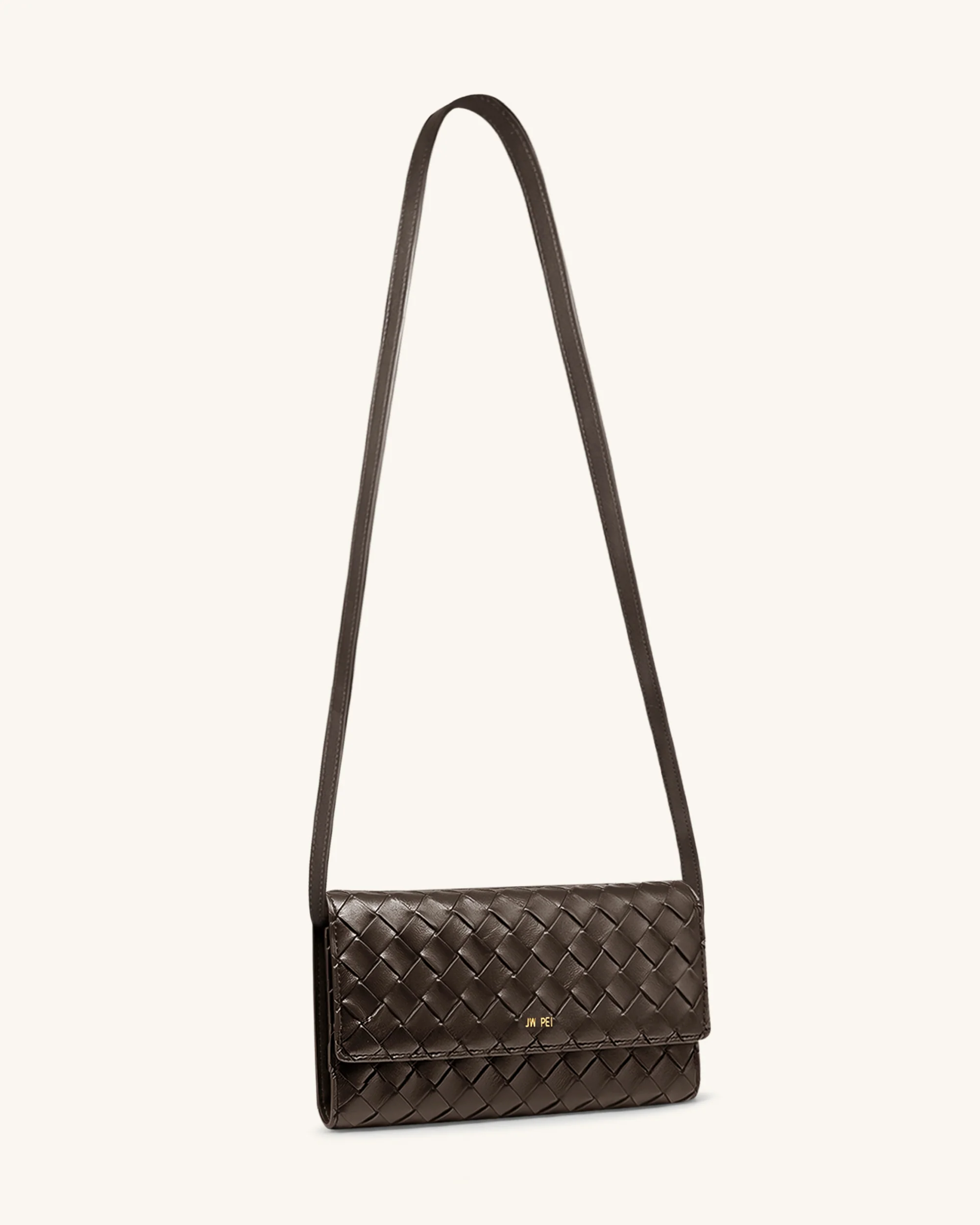 Woven Texture Flap Wallet - Chocolate - Image 2