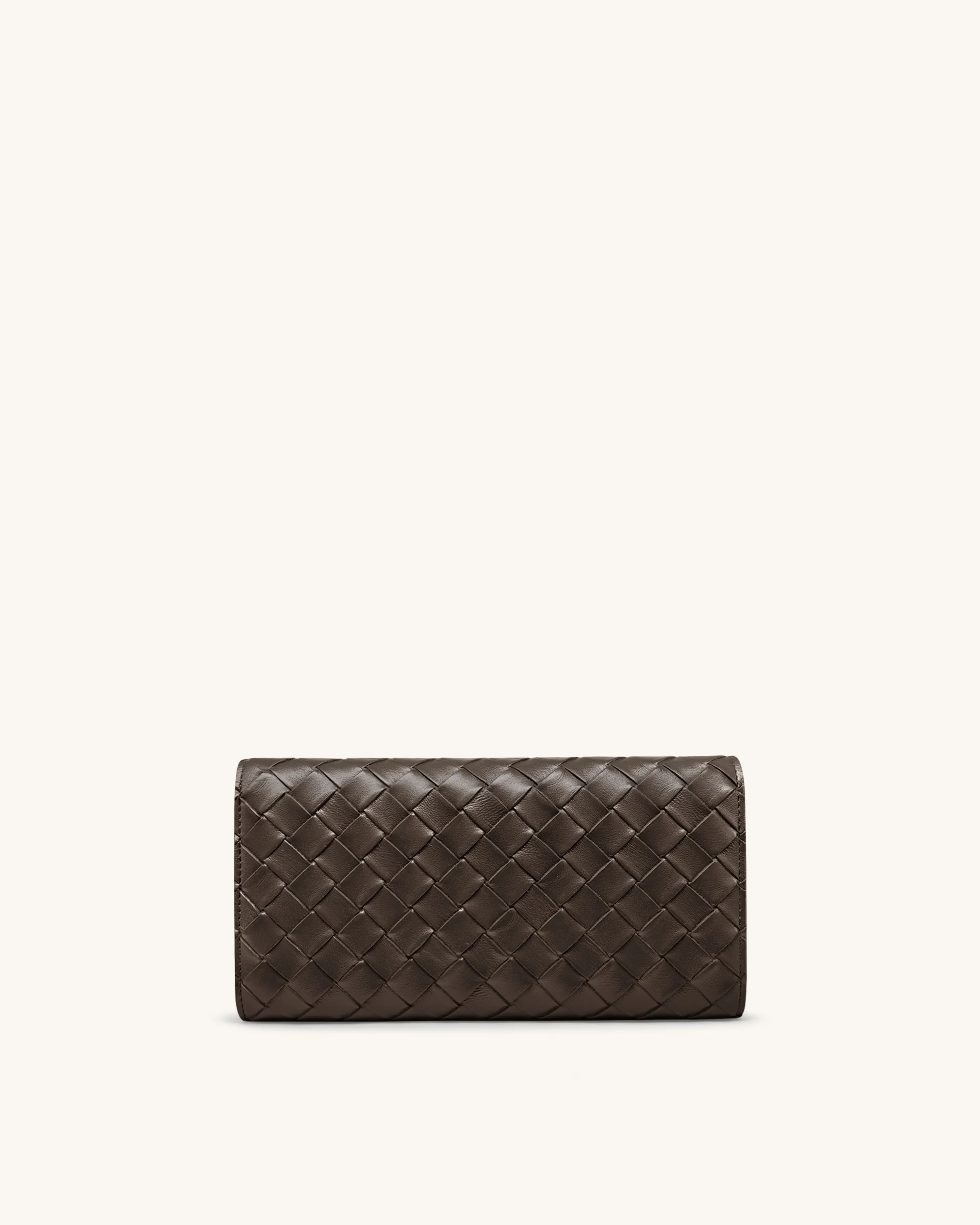 Woven Texture Flap Wallet - Chocolate - Image 3