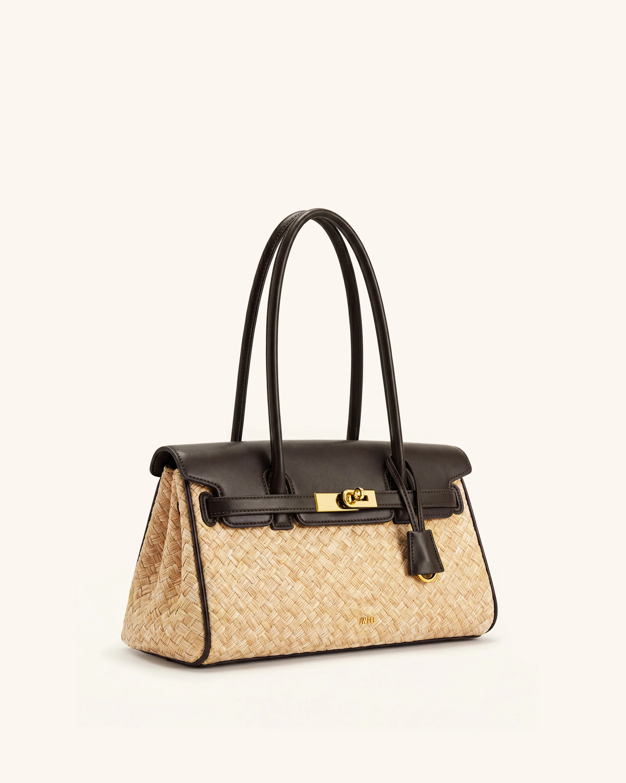 Yara Faux Straw Shoulder Bag - Brown - Image 2