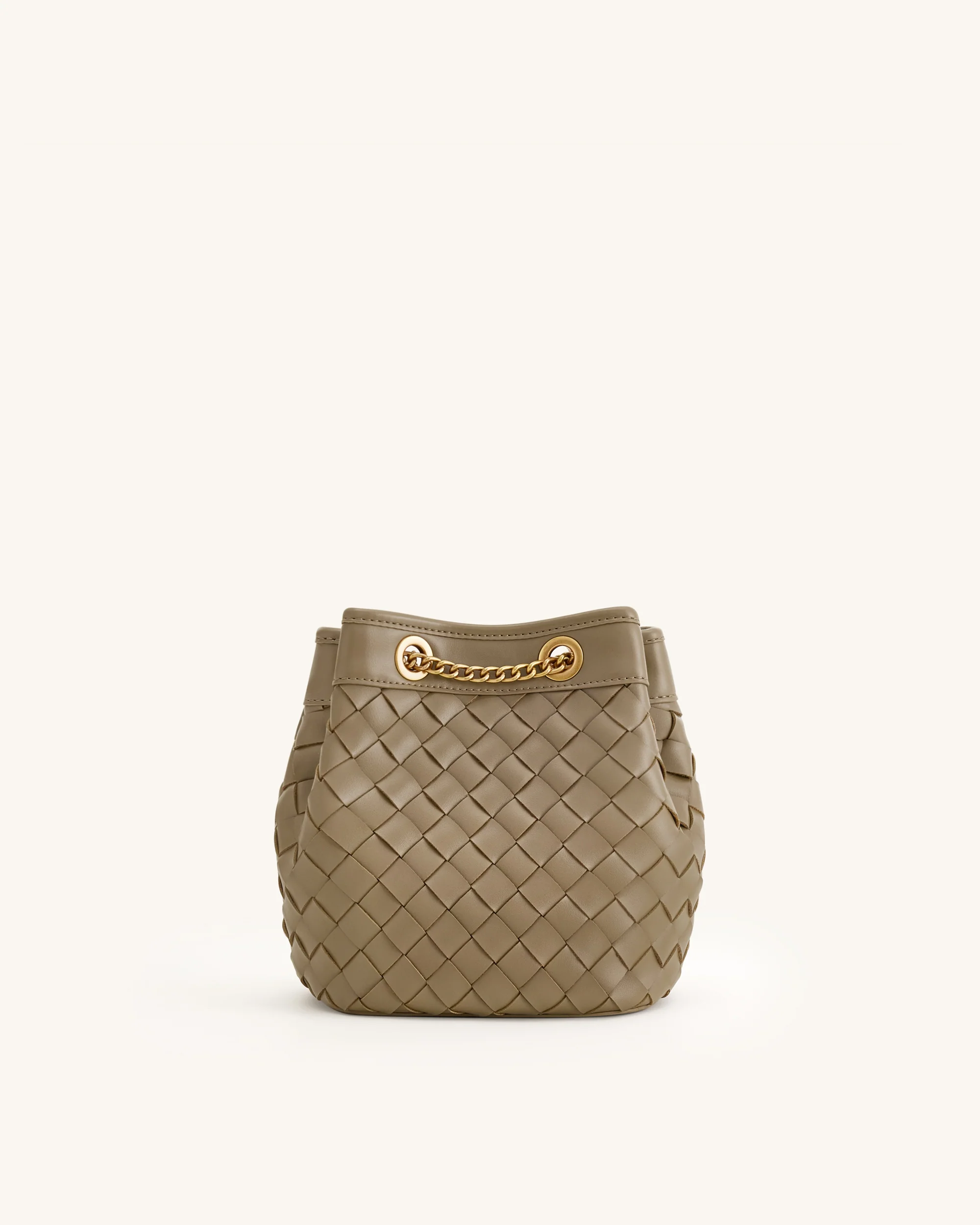 Yara Hand-Woven Bucket Bag - Taupe - Image 3