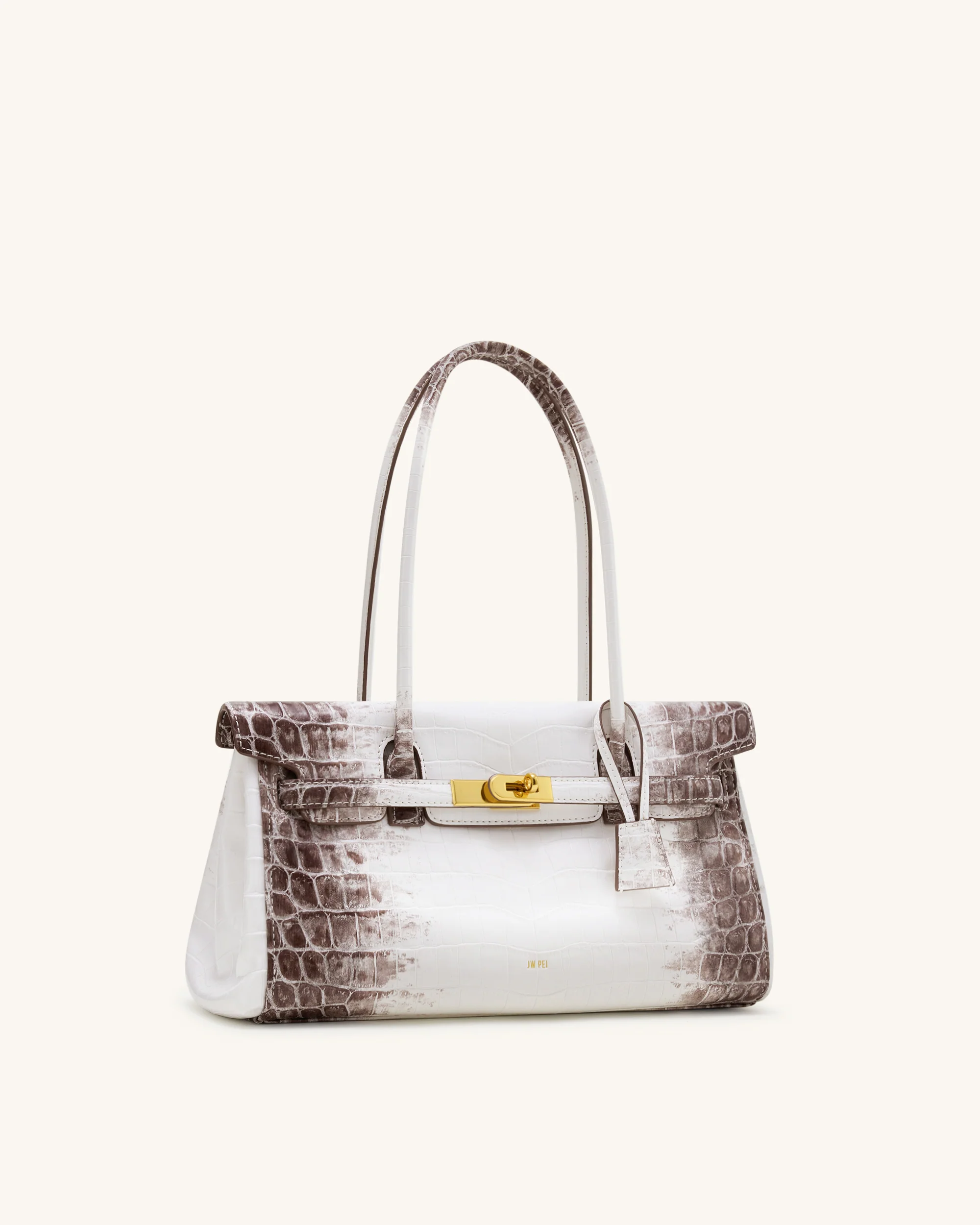 Yara Shoulder Bag - White Croc - Image 2
