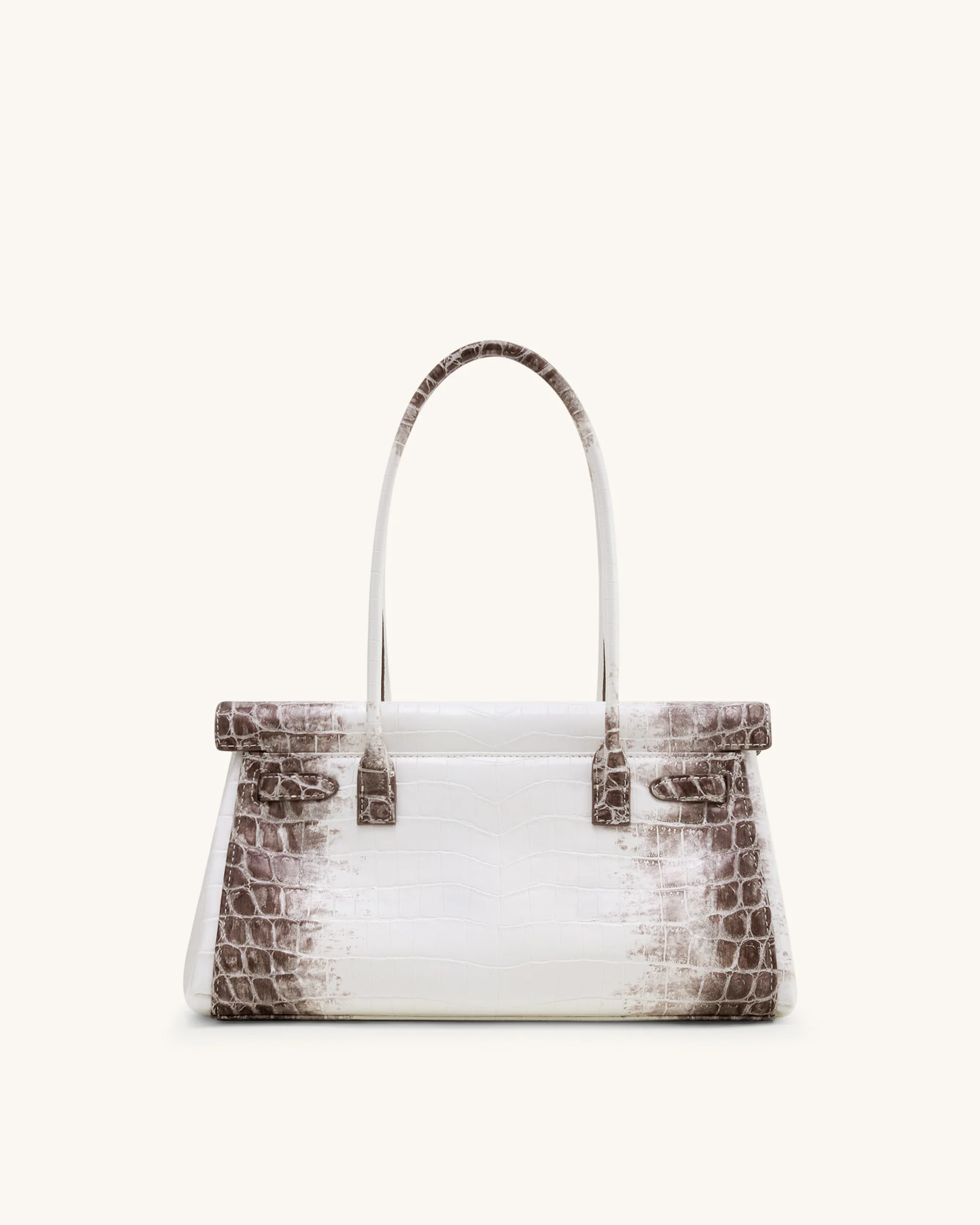 Yara Shoulder Bag - White Croc - Image 3