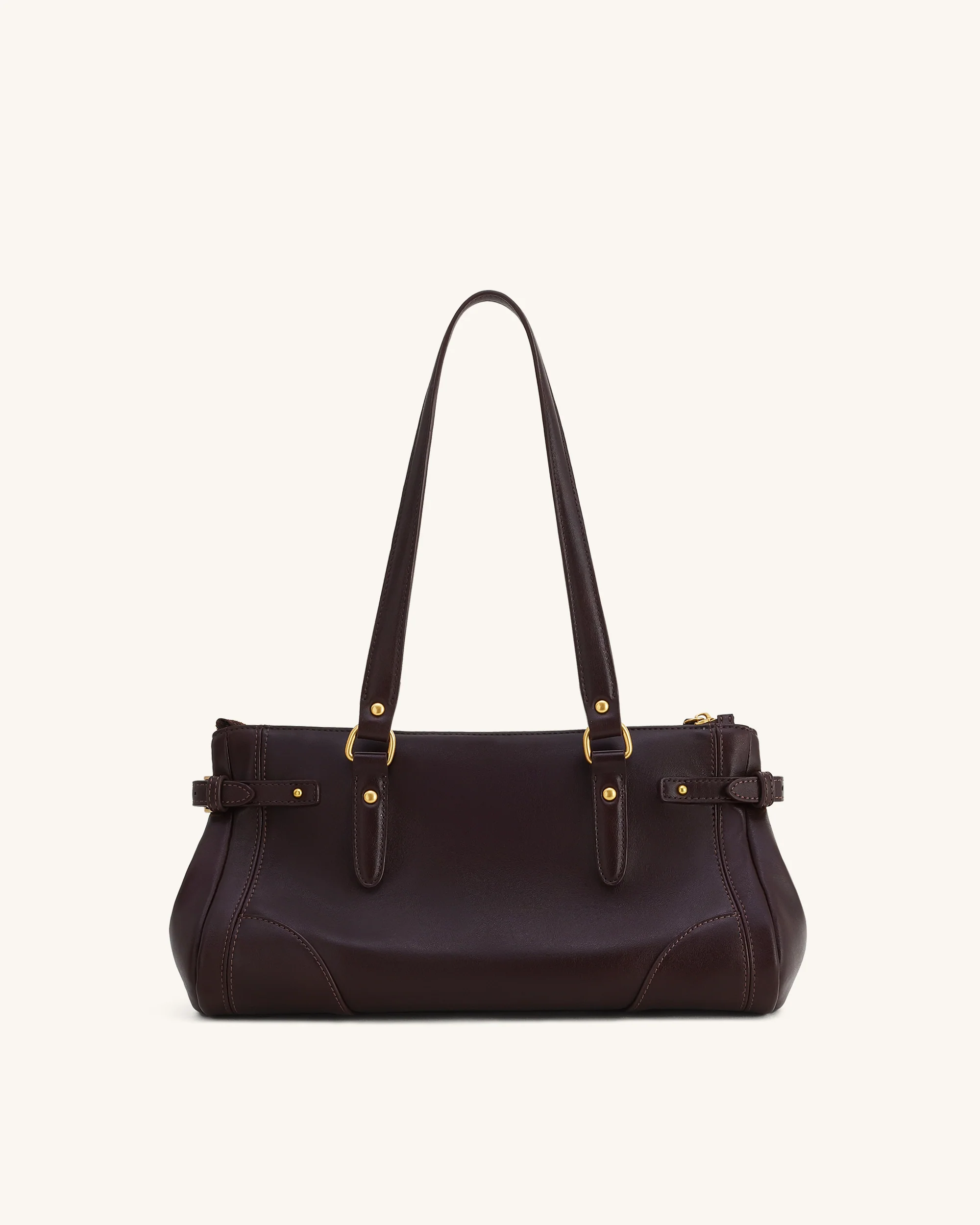 Yvette Elongated Tote Bag - Dark Brown - Image 3