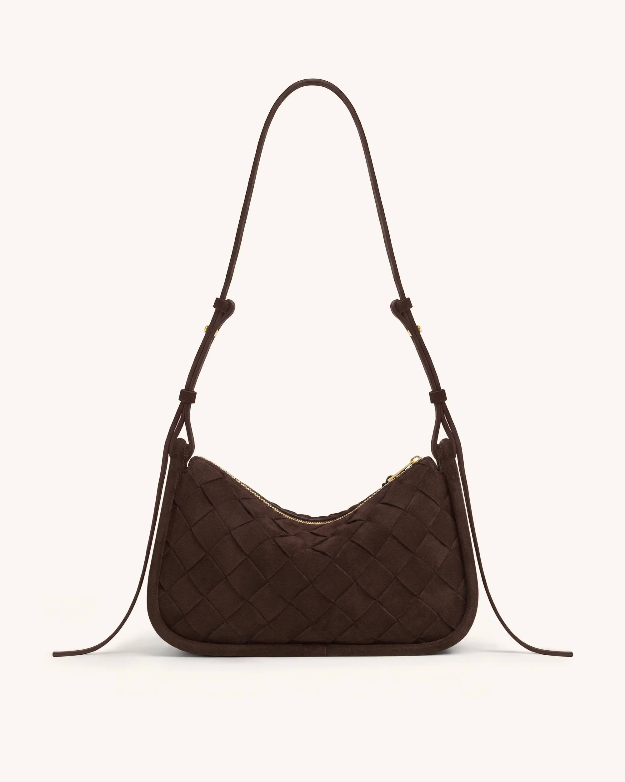 Zirelle Woven Faux Suede Hobo Bag - Brown - Image 3