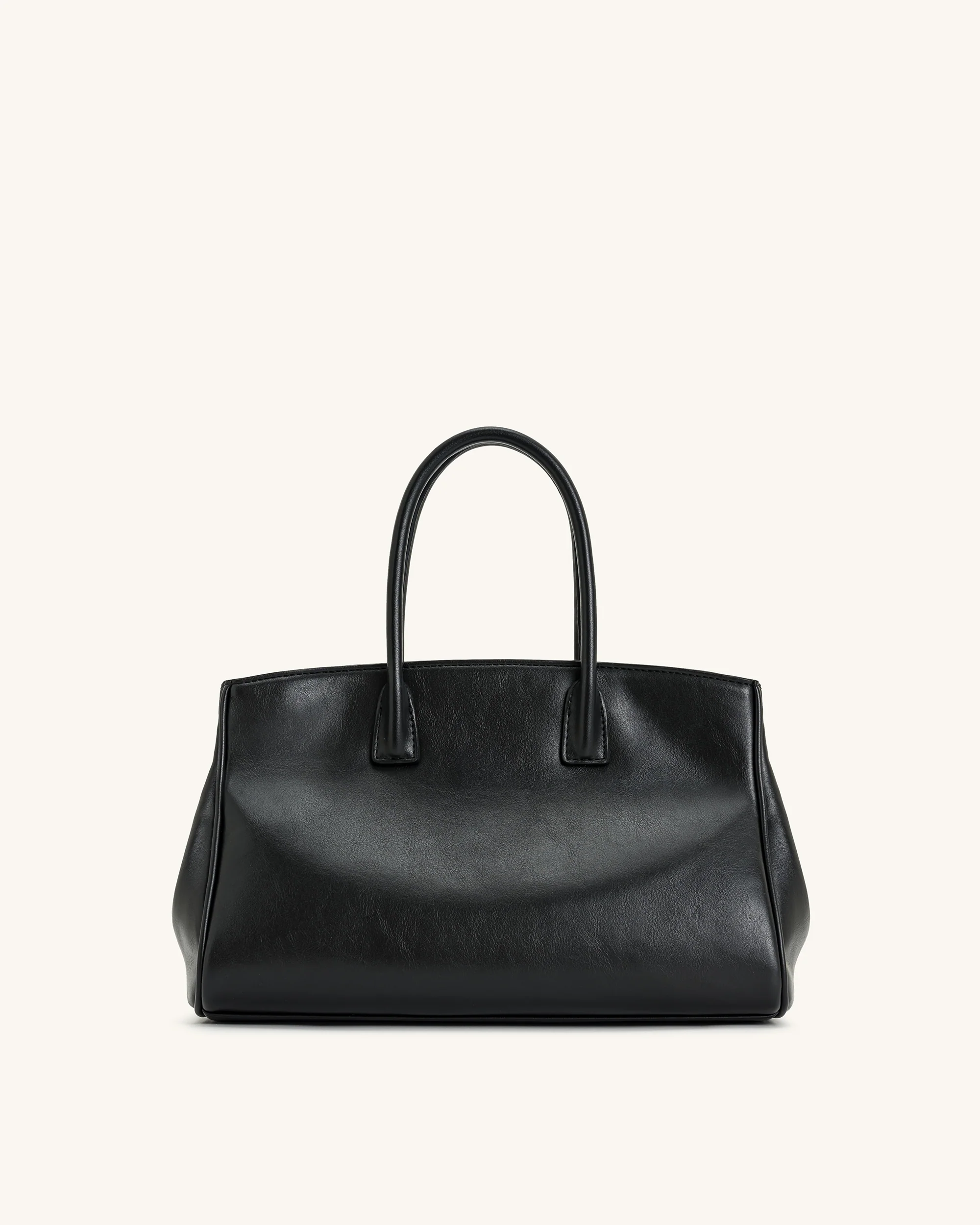 Ziva Metal Lock Decoration Tote Bag - Black - Image 3